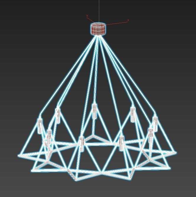gitter geometric chandelier 3D model_2