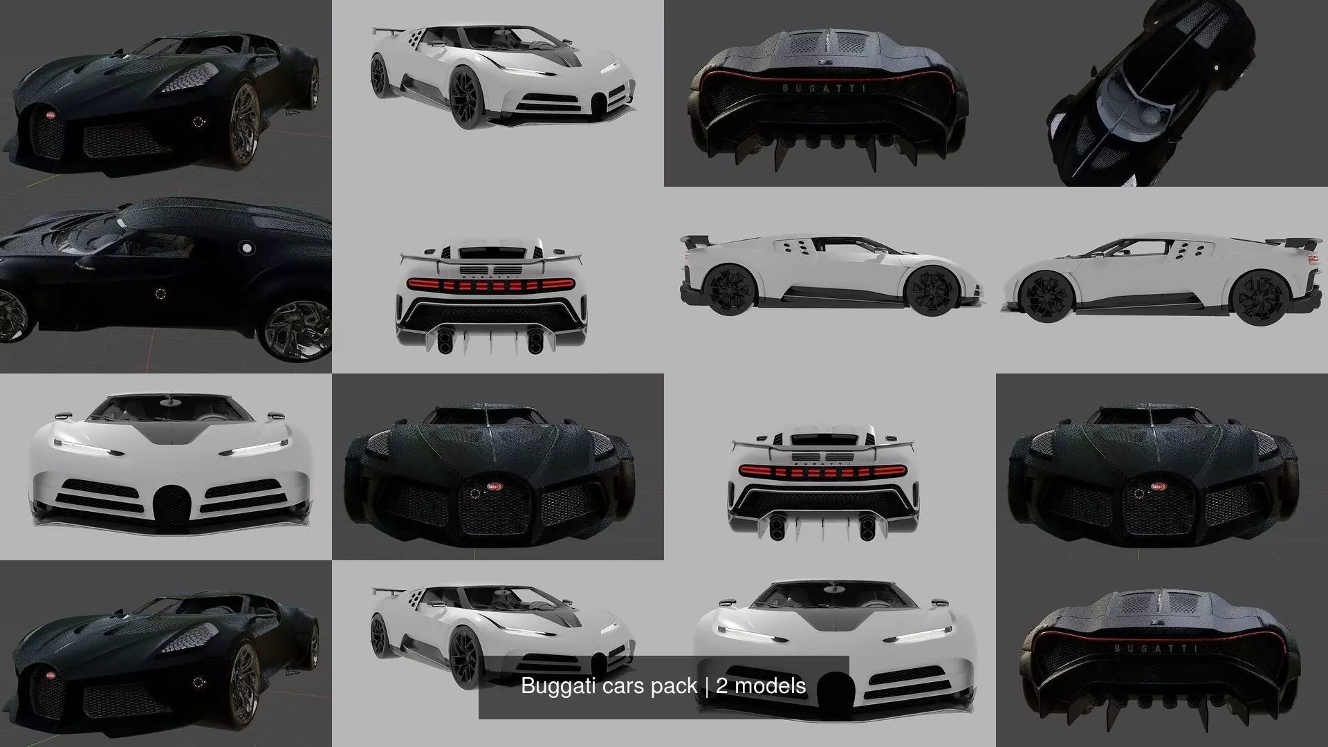 Buggati cars pack 3D Model Collection_0