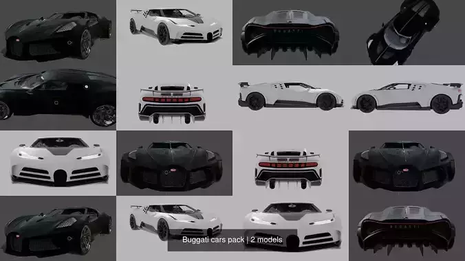 Buggati cars pack 3D Model Collection