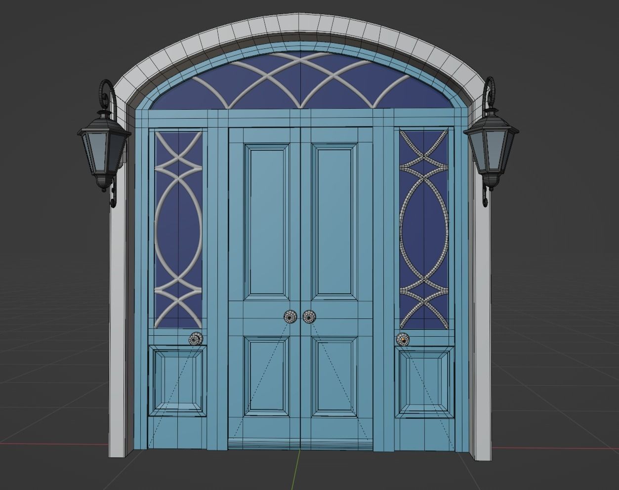 Door and Lantern 3D model_4