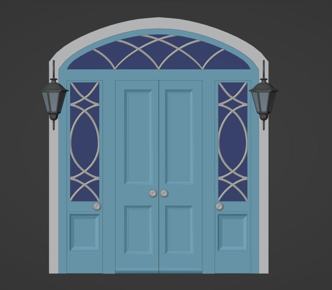 Door and Lantern 3D model_3