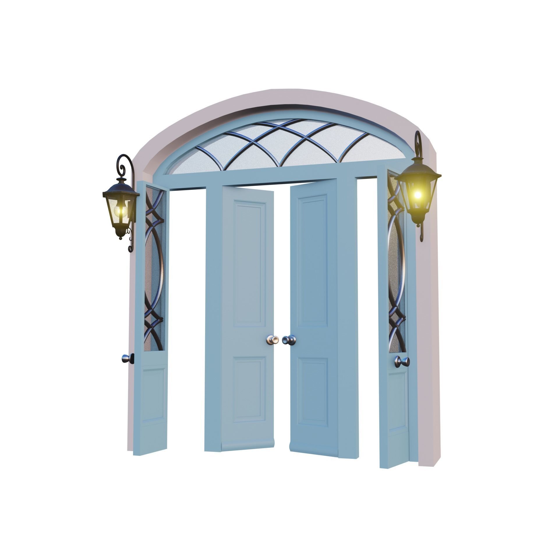 Door and Lantern 3D model_1