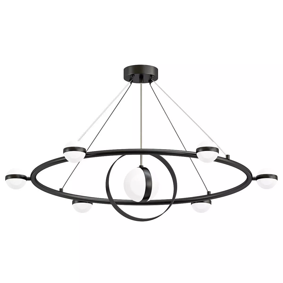 raise-p436 circular chandelier with glass shades 3D model_0