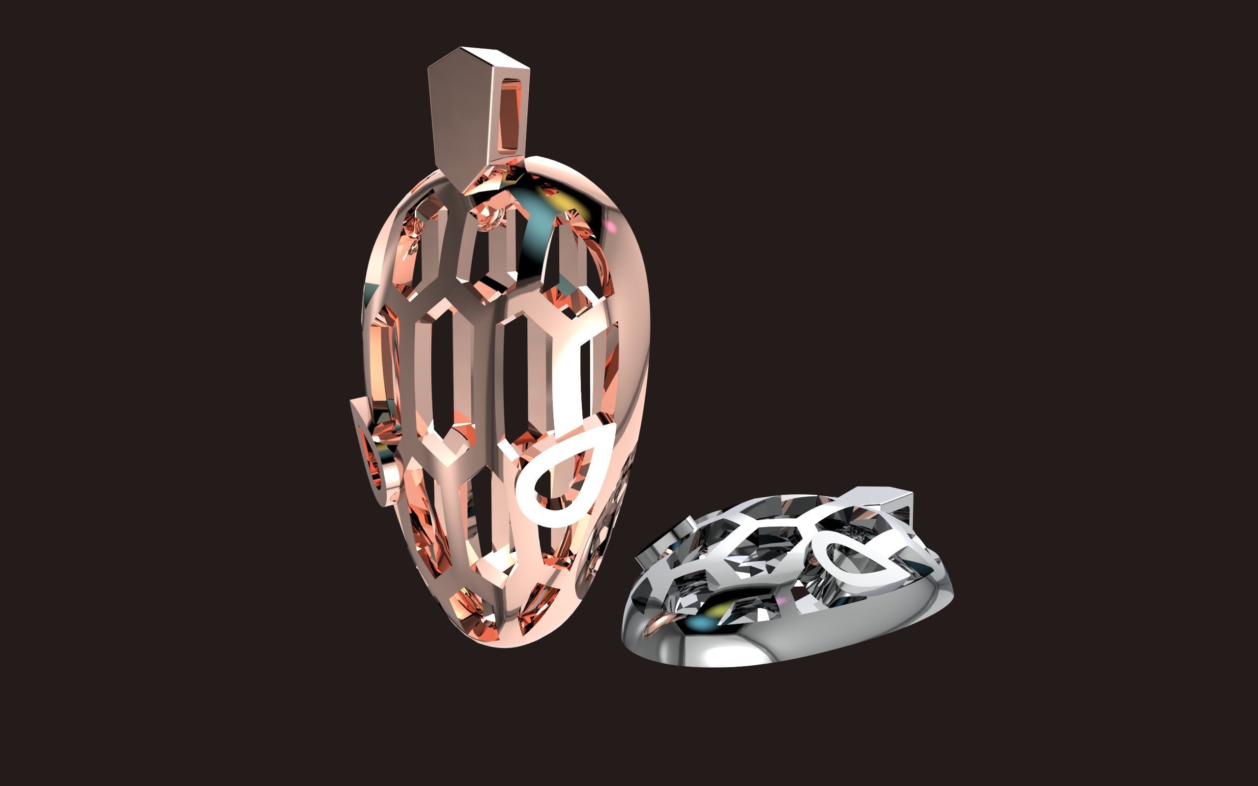 Snakehead Pendant  3D print model_13