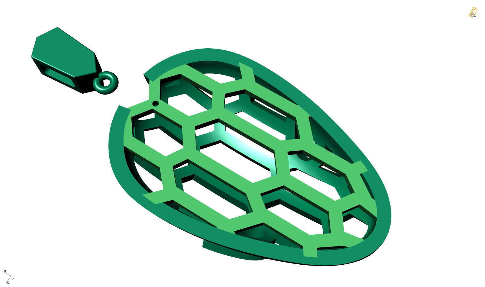 Snakehead Pendant  3D print model_19