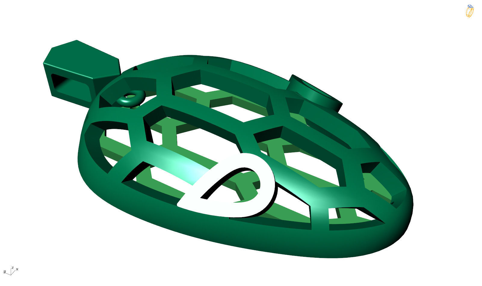 Snakehead Pendant  3D print model_21