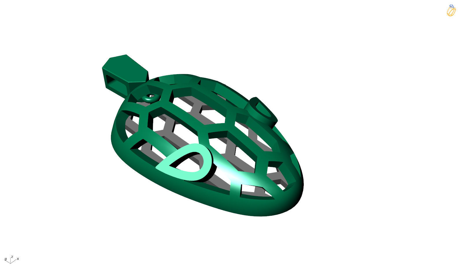 Snakehead Pendant  3D print model_15