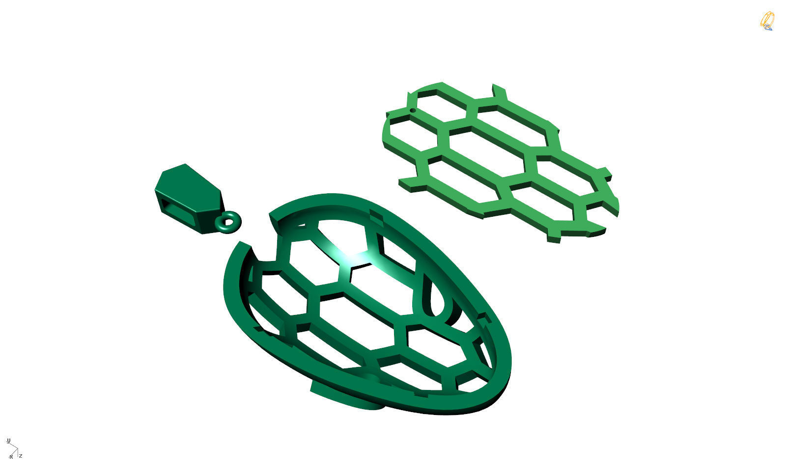 Snakehead Pendant  3D print model_18