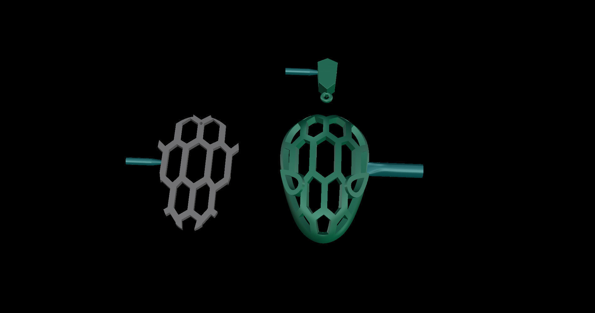 Snakehead Pendant  3D print model_20