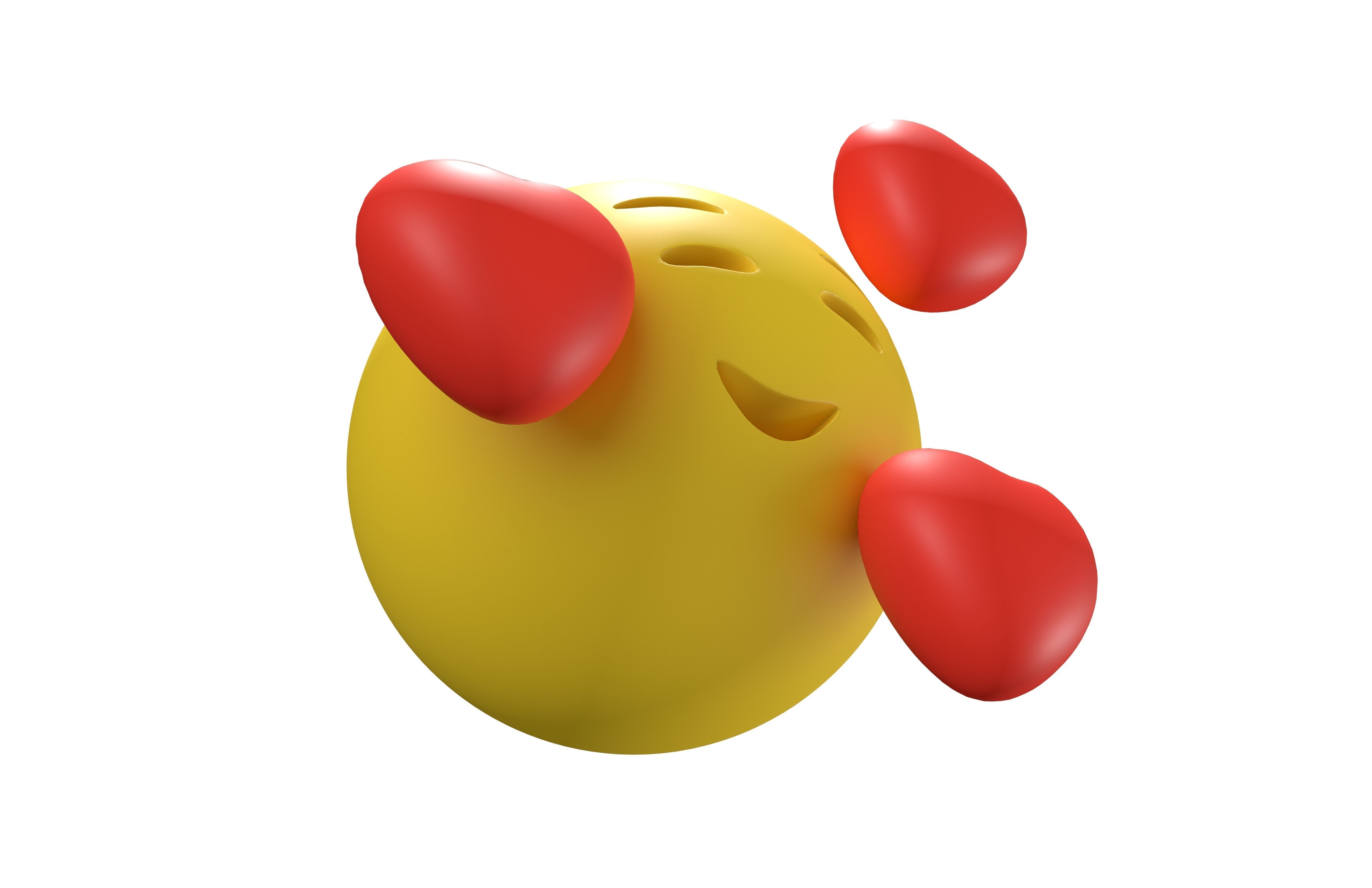 Smiling Face With Hearts 01 Low-poly 3D model_2