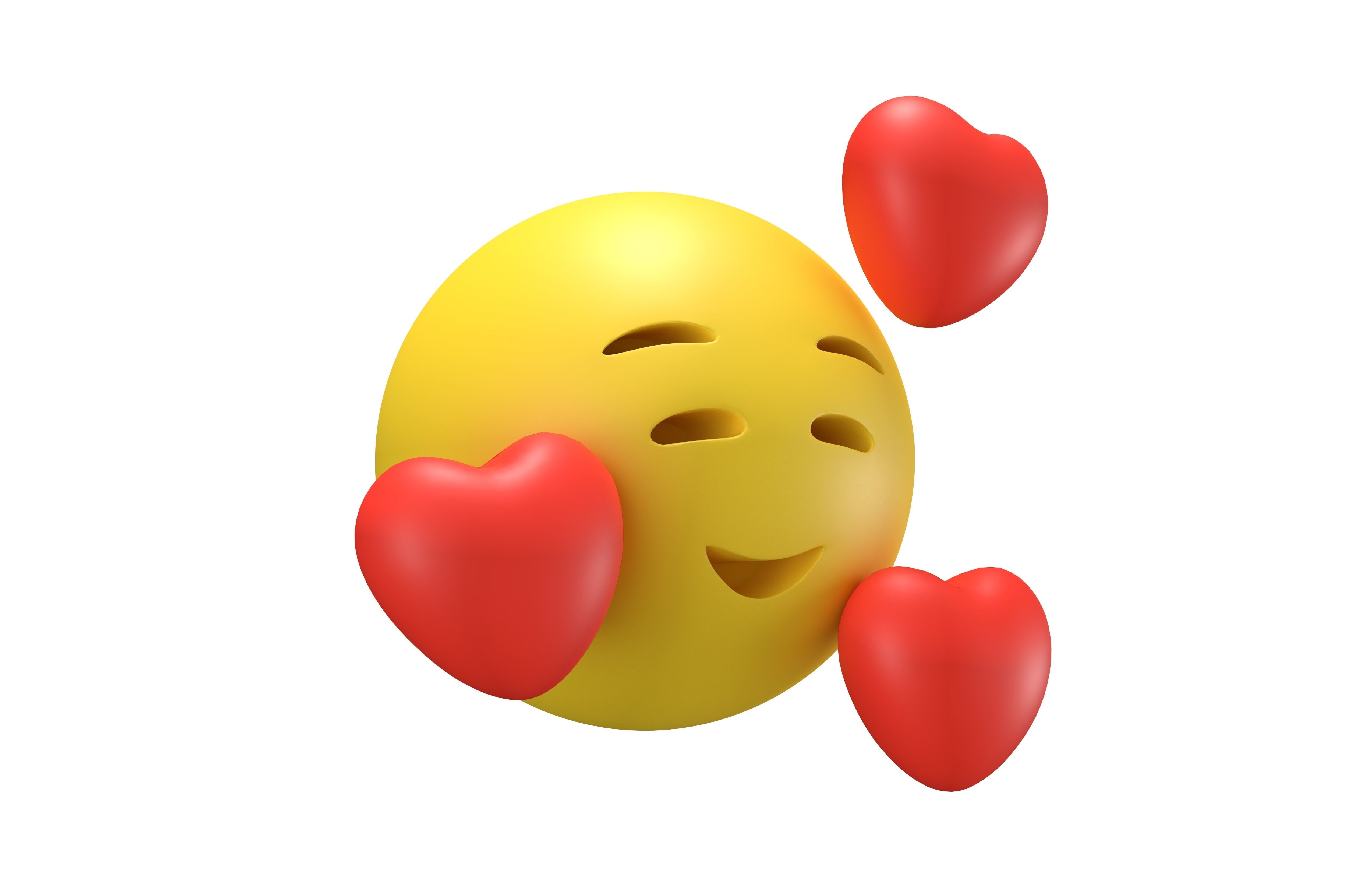 Smiling Face With Hearts 01 Low-poly 3D model_3