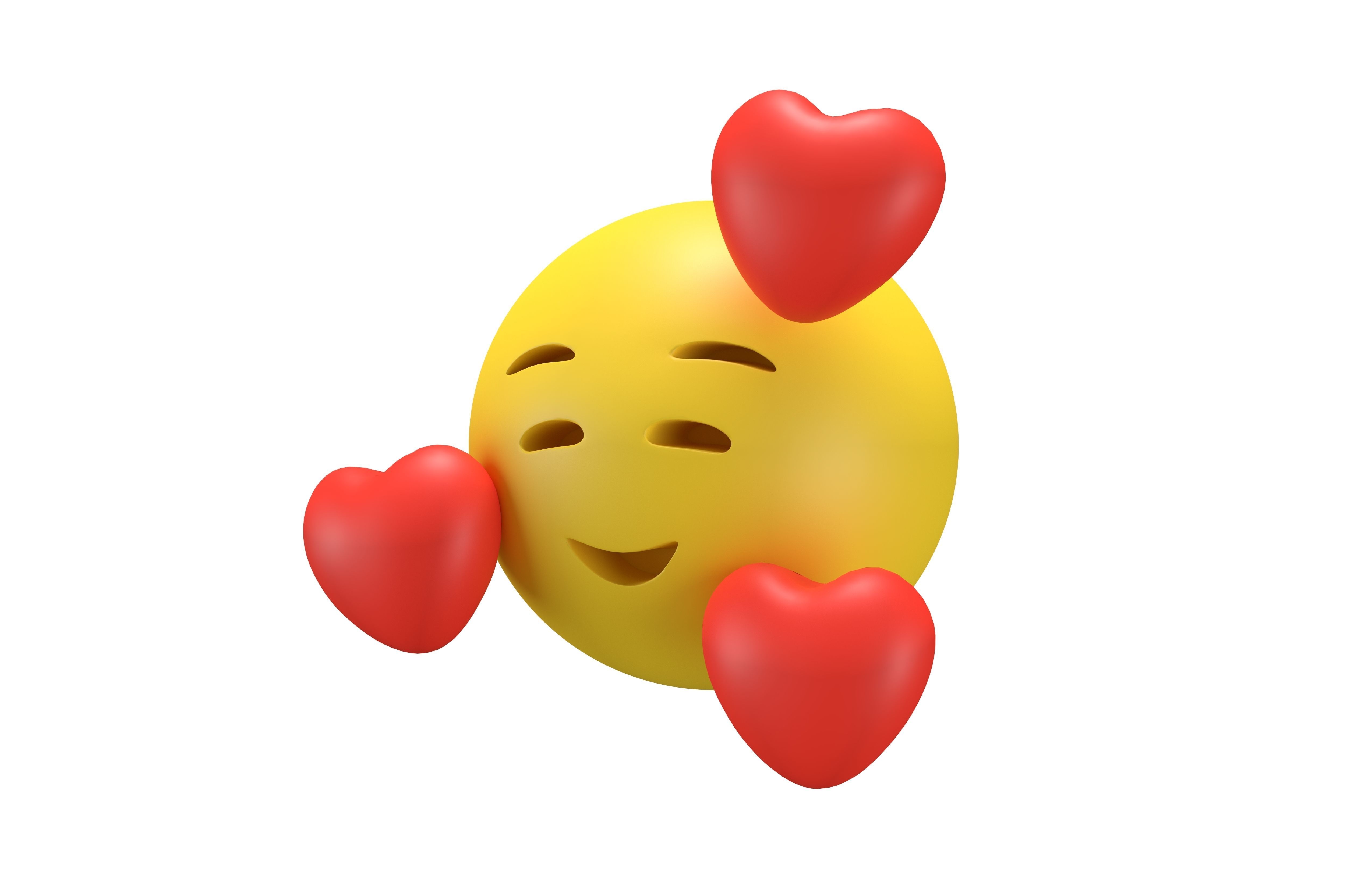 Smiling Face With Hearts 01 Low-poly 3D model_1