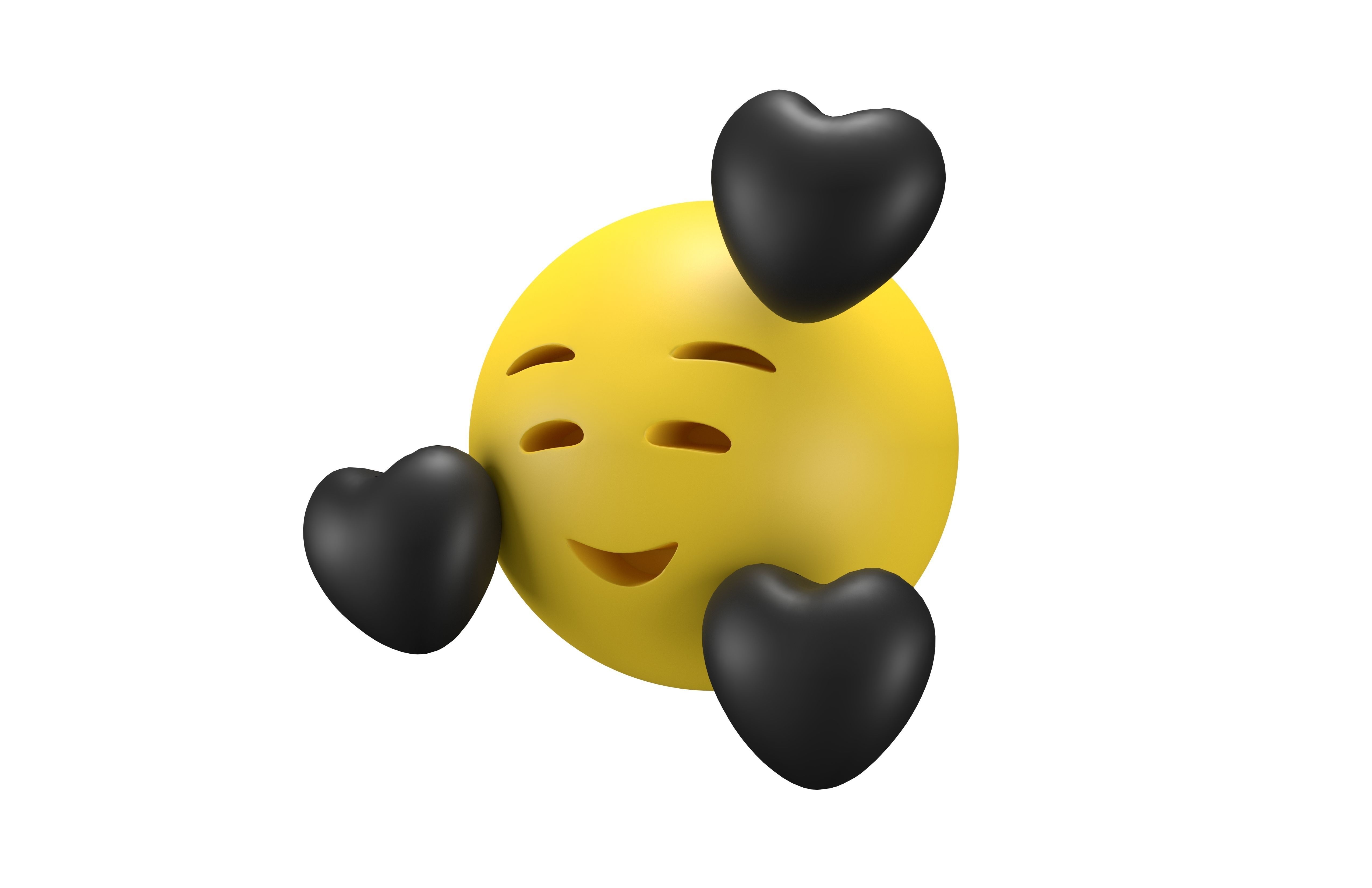 Smiling Face With Hearts 08 Low-poly 3D model_1