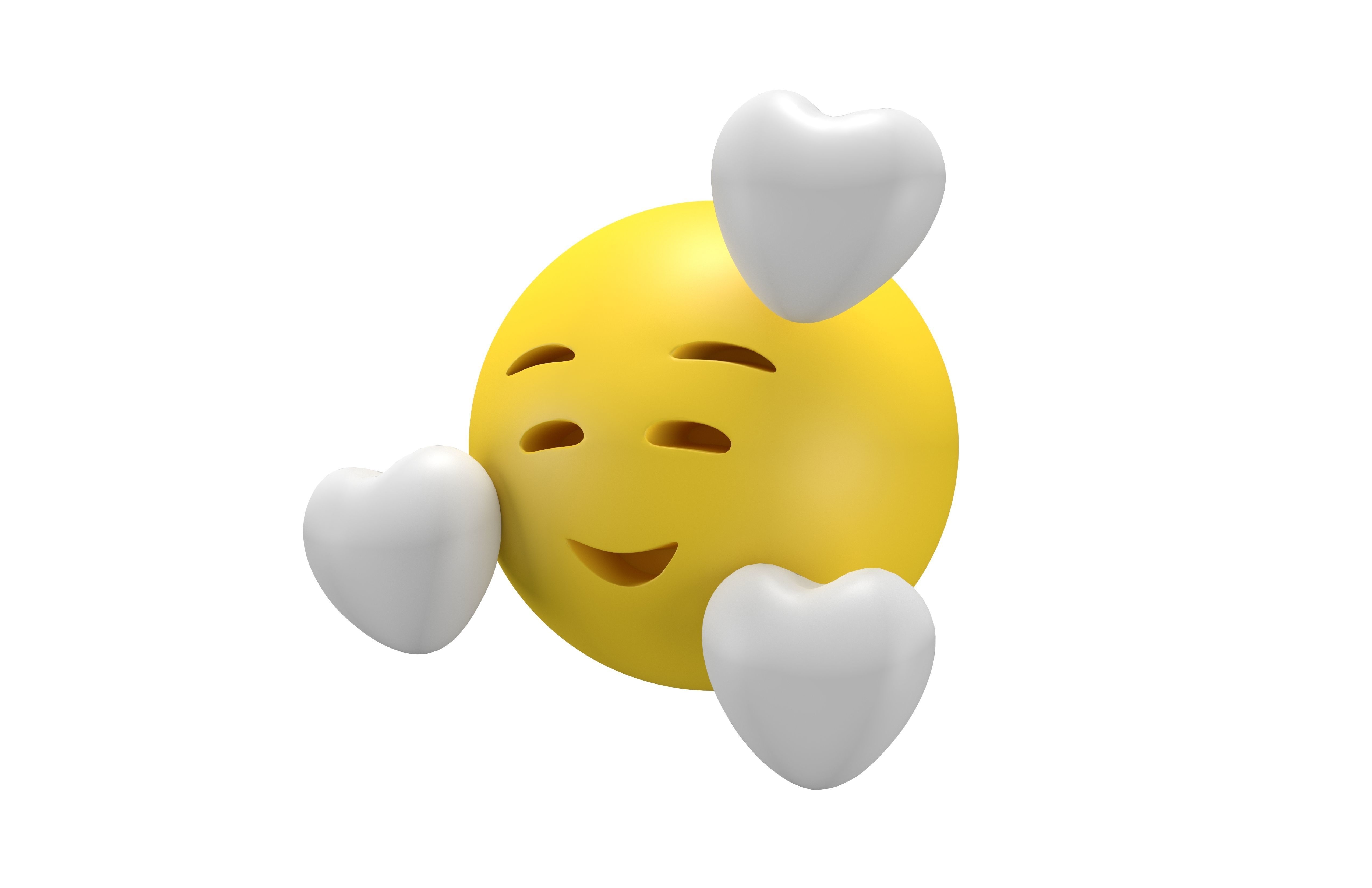 Smiling Face With Hearts 09 Low-poly 3D model_1