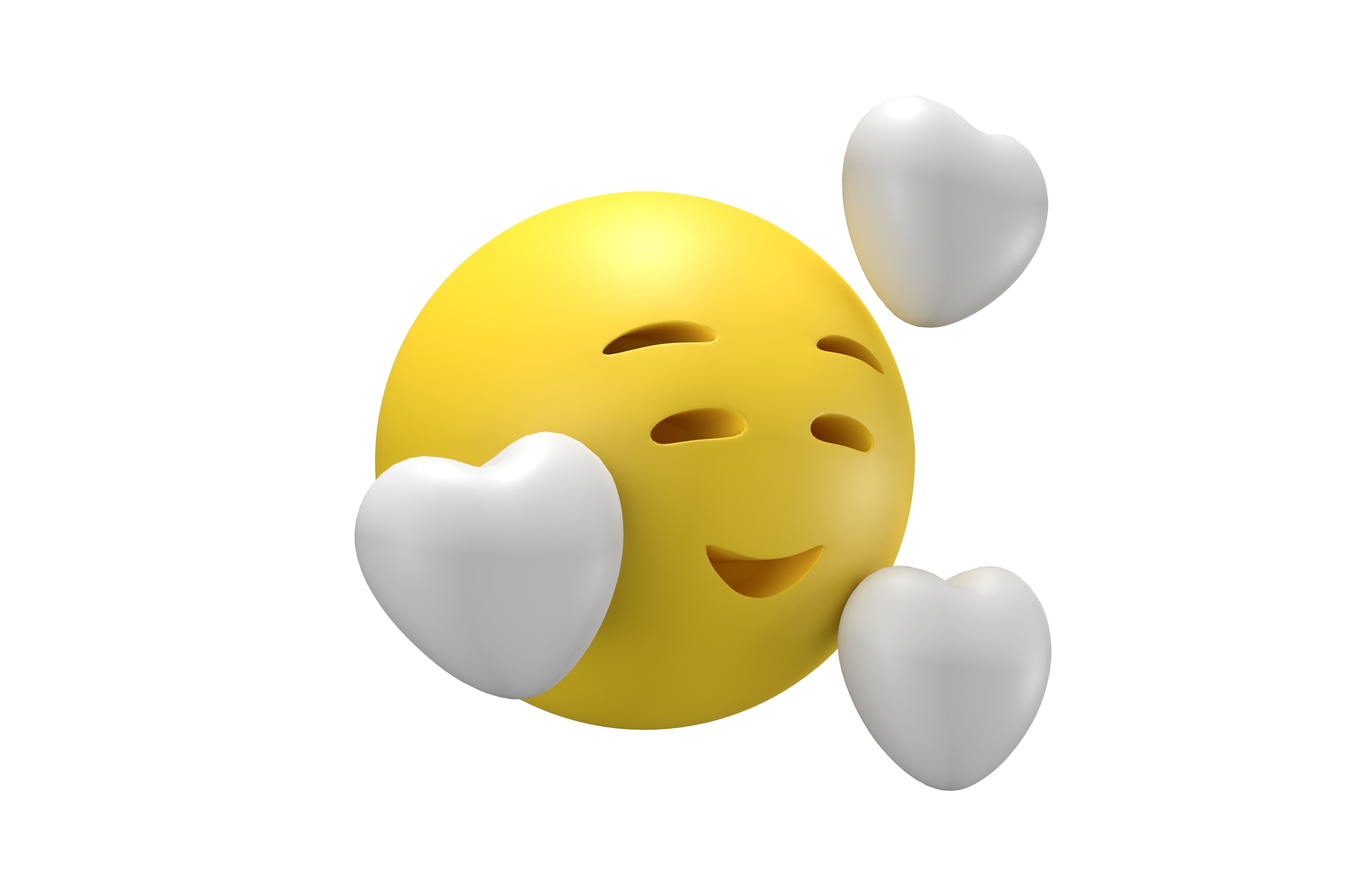 Smiling Face With Hearts 09 Low-poly 3D model_3