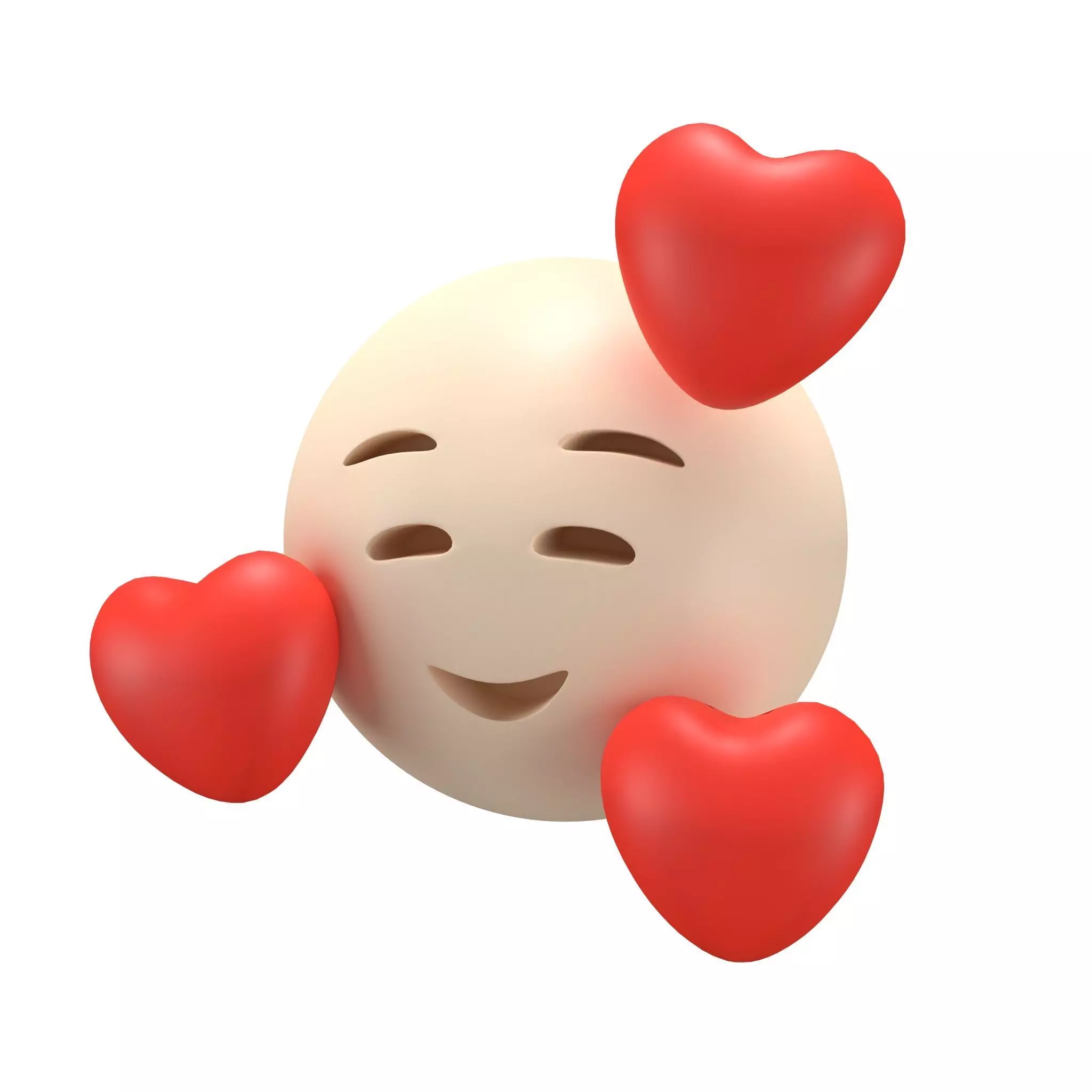 Smiling Face With Hearts 10 Low-poly 3D model_0