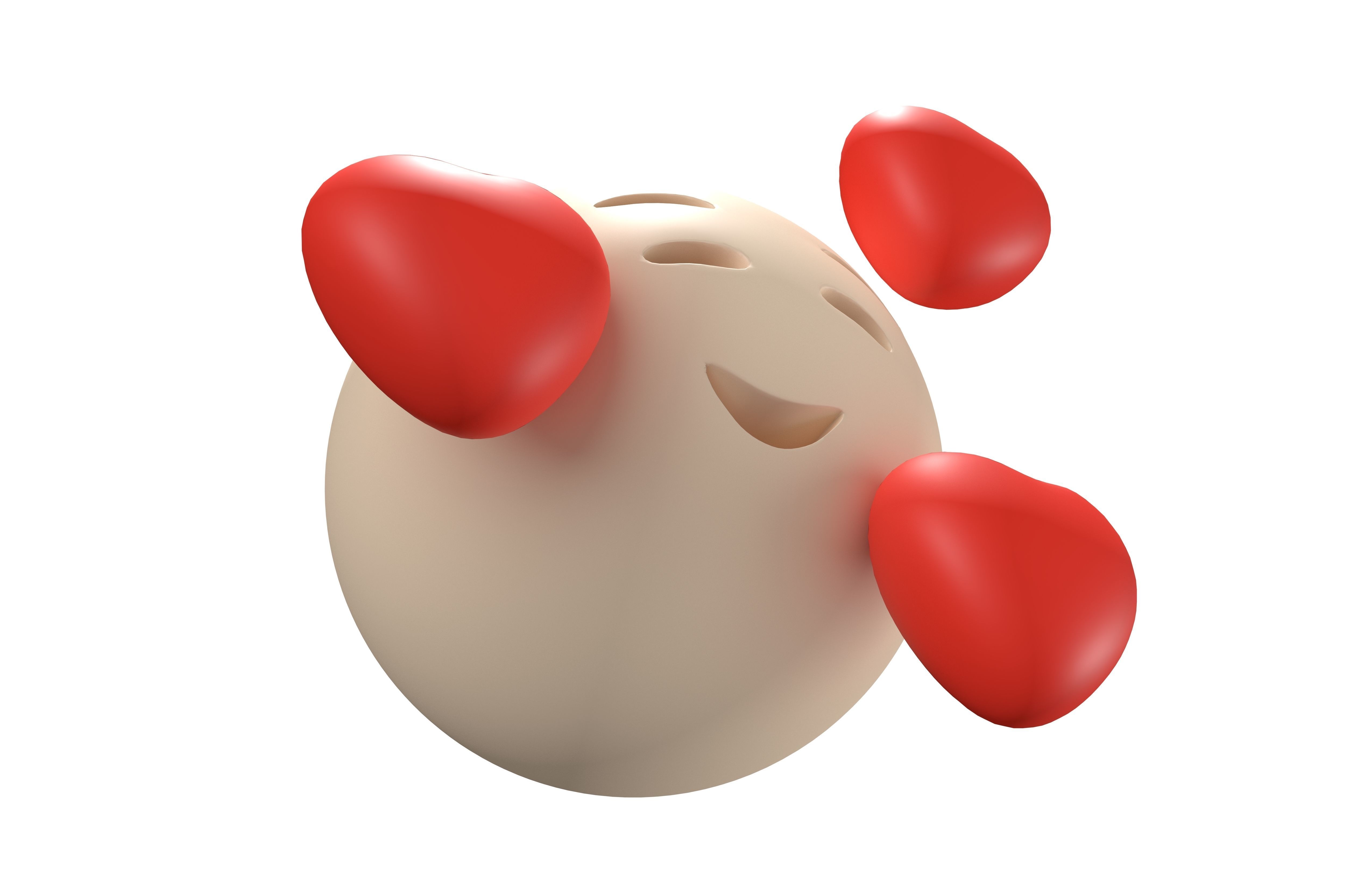 Smiling Face With Hearts 10 Low-poly 3D model_2