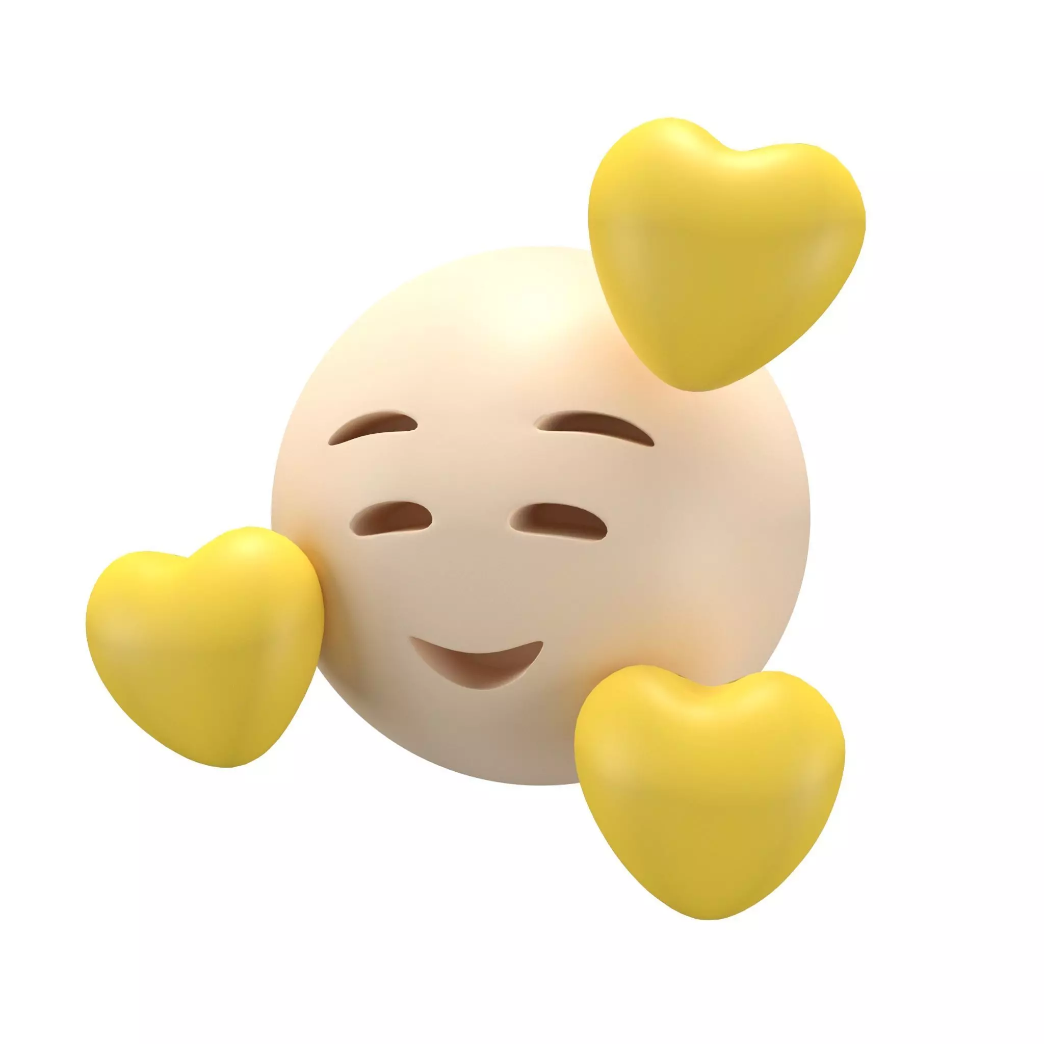 Smiling Face With Hearts 12 Low-poly 3D model_0