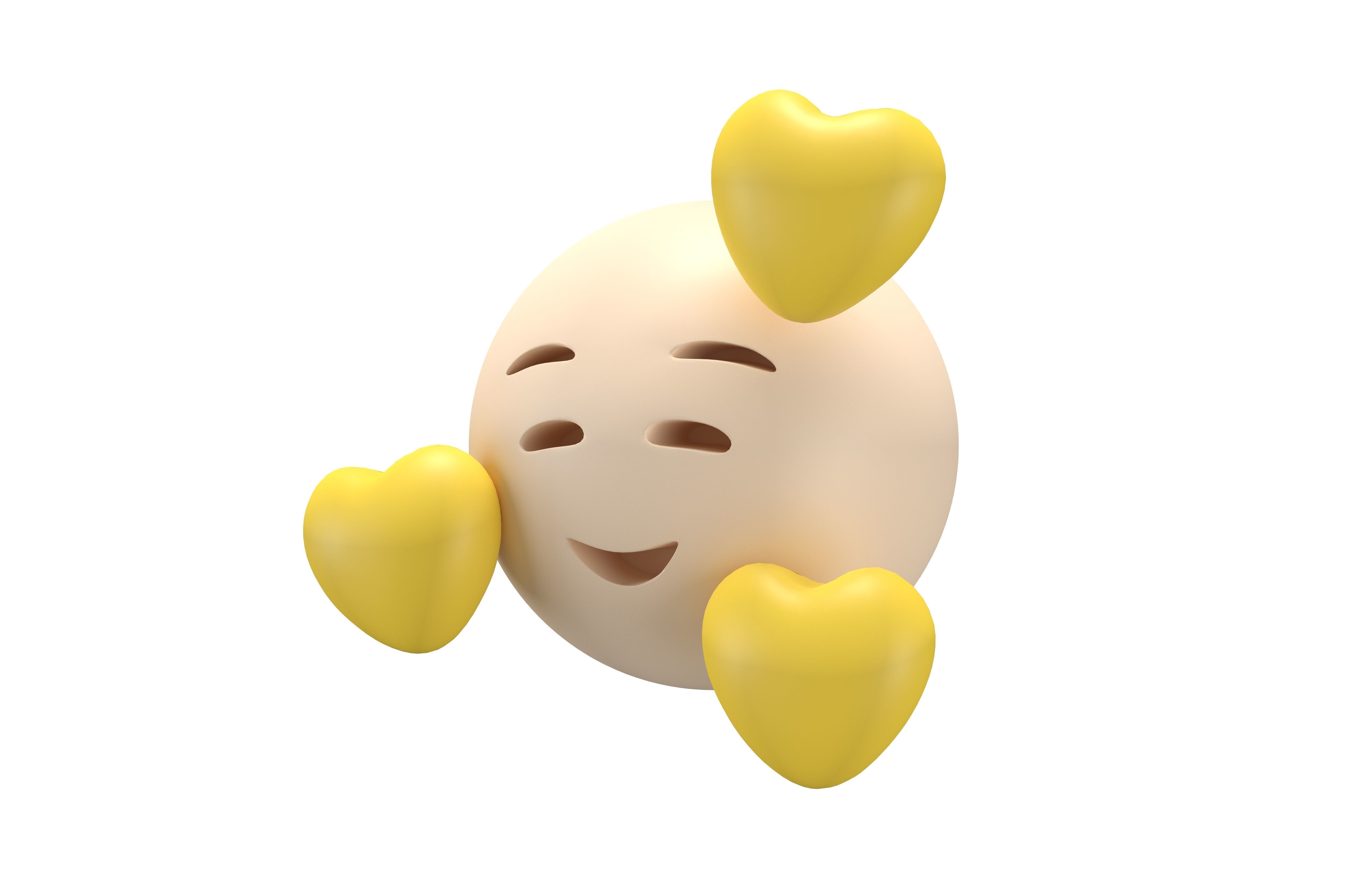Smiling Face With Hearts 12 Low-poly 3D model_1