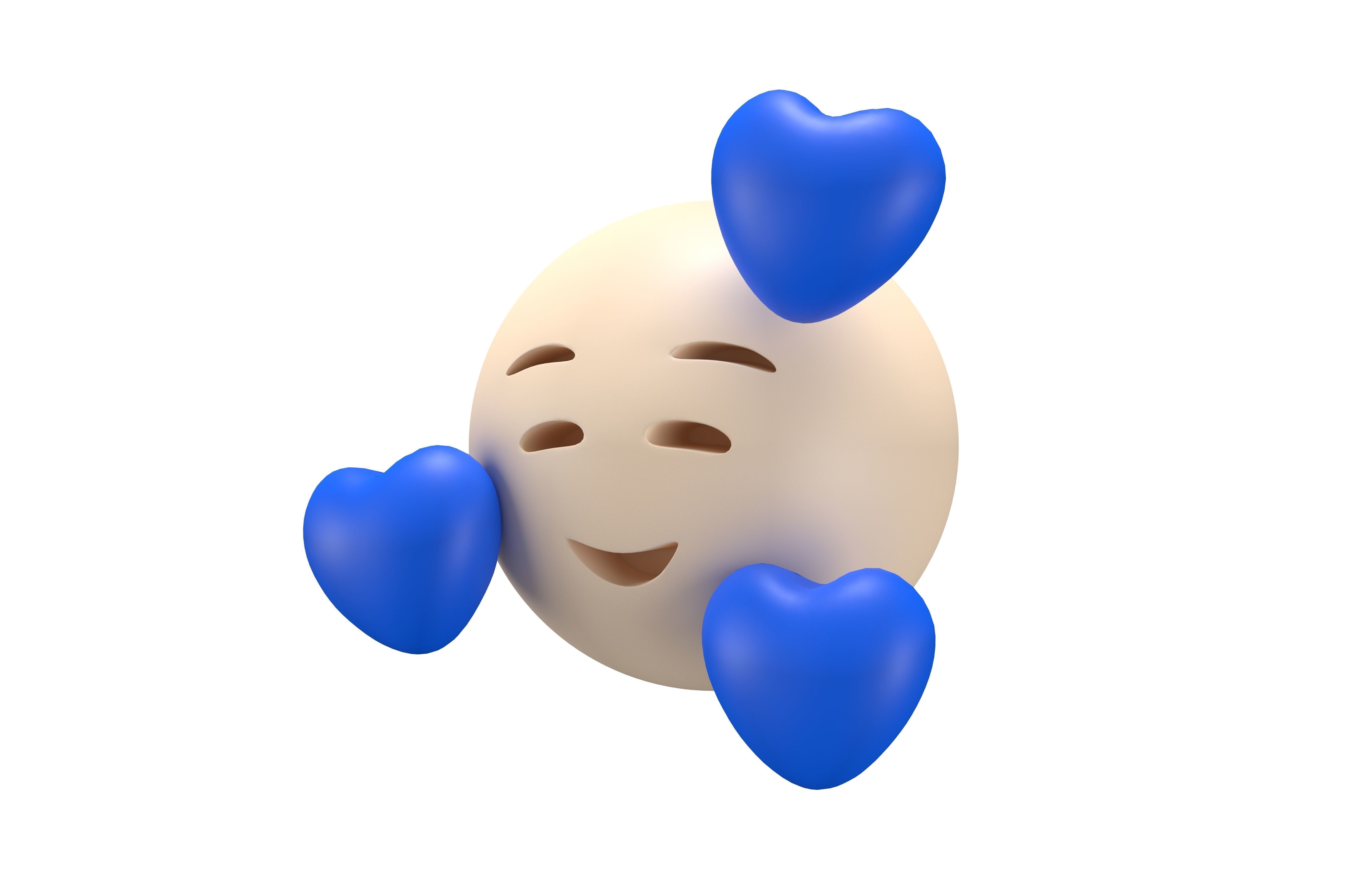 Smiling Face With Hearts 14 Low-poly 3D model_1