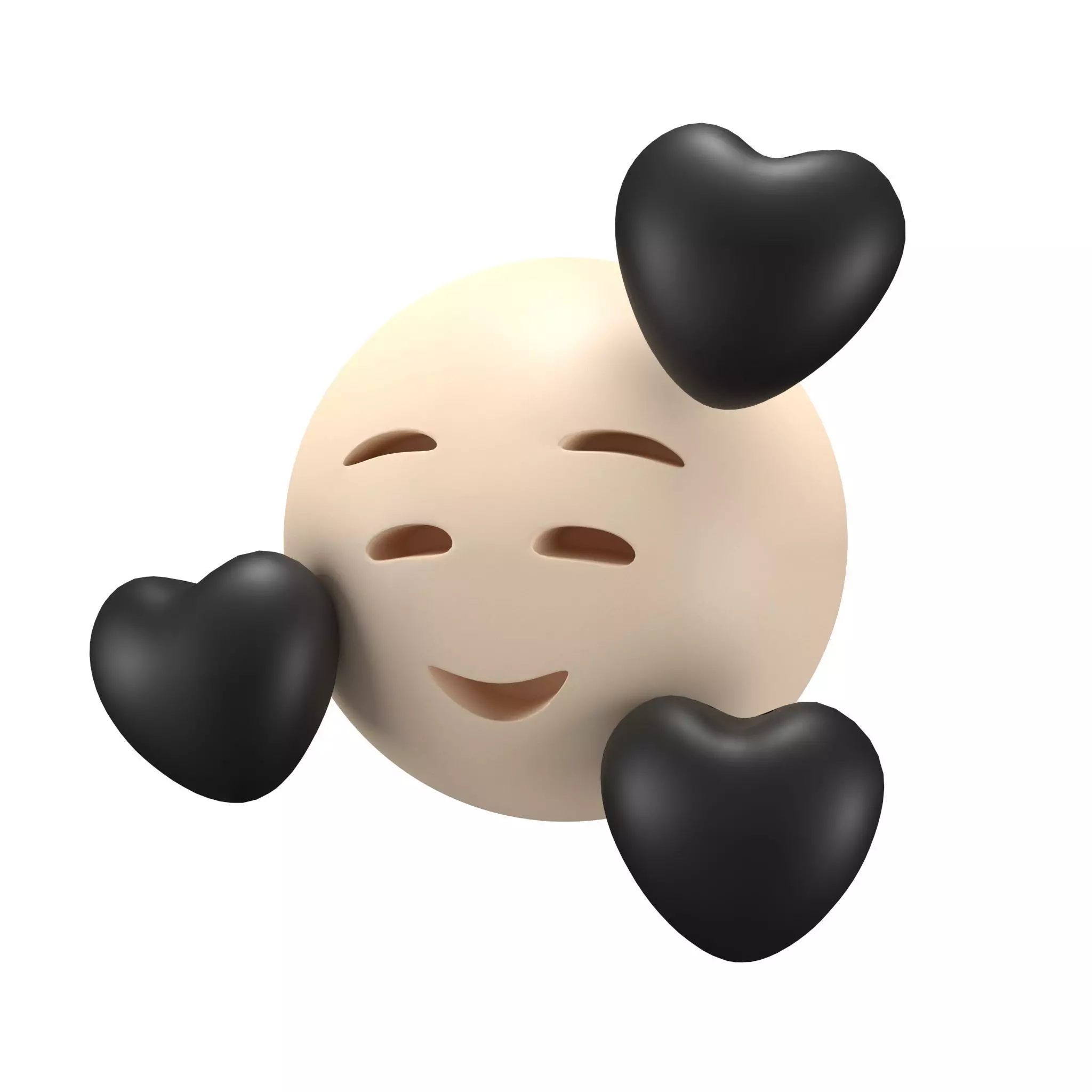 Smiling Face With Hearts 17 Low-poly 3D model_0