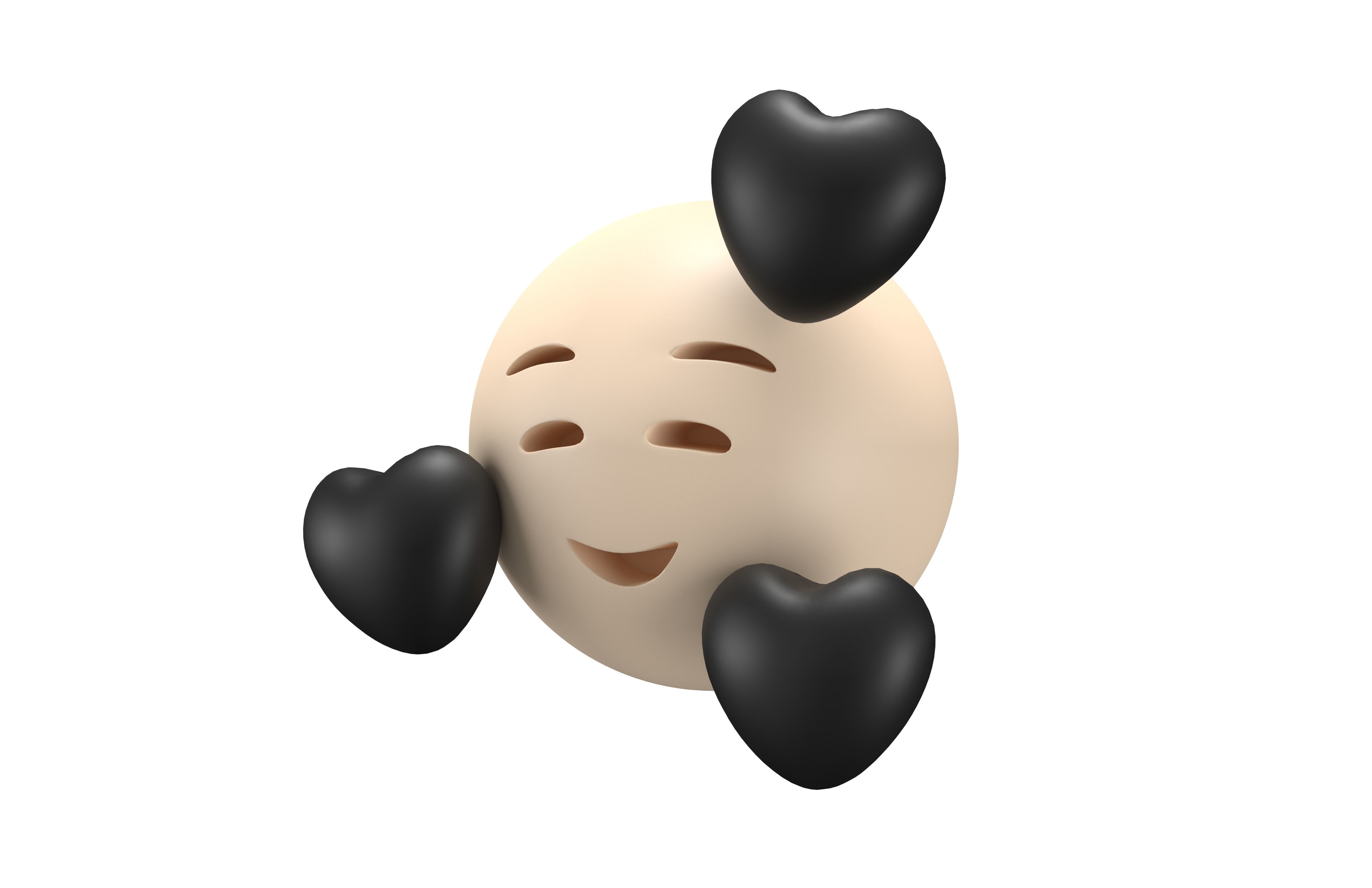 Smiling Face With Hearts 17 Low-poly 3D model_1