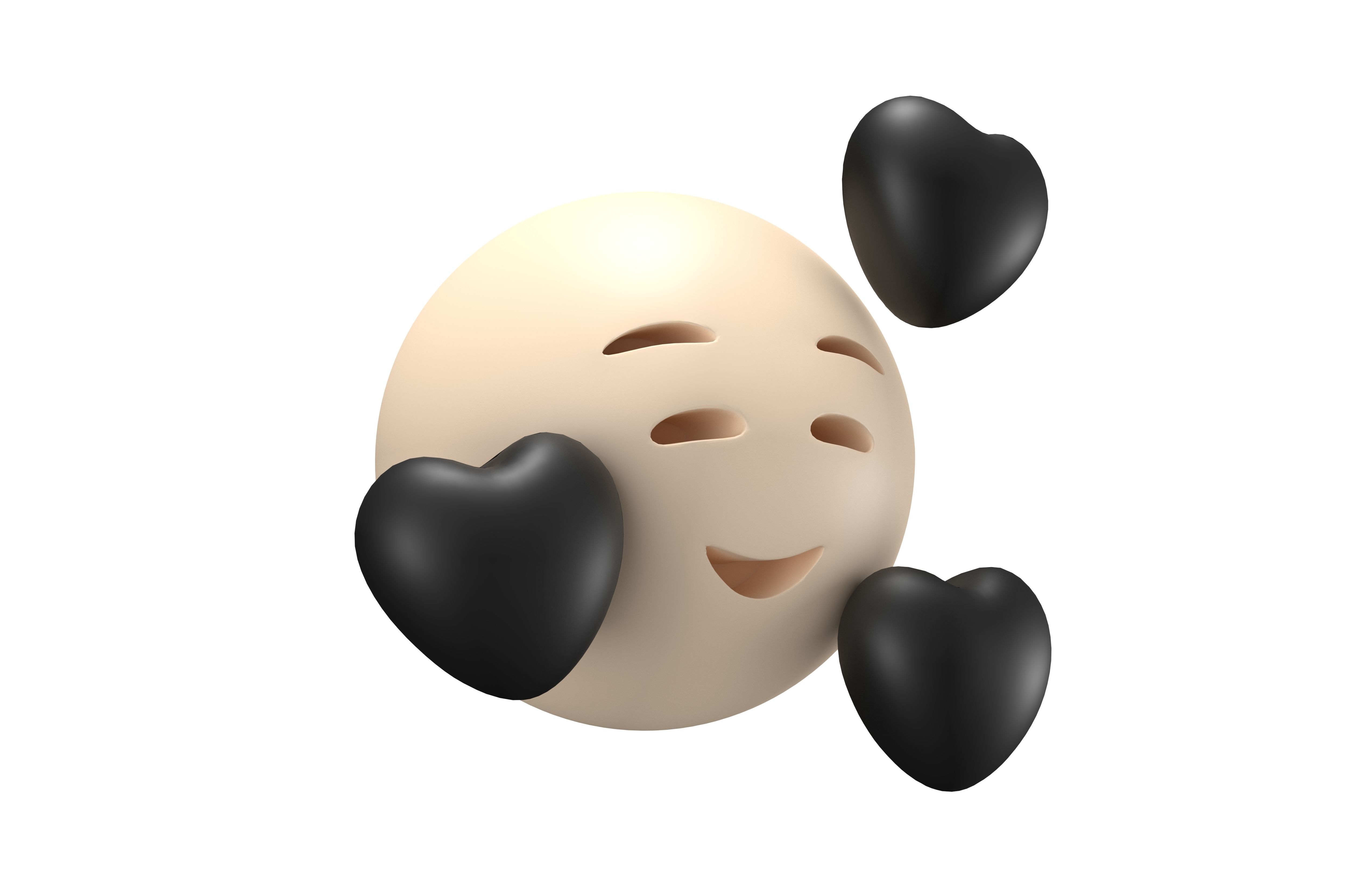 Smiling Face With Hearts 17 Low-poly 3D model_2