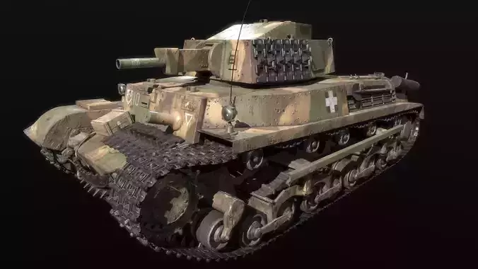 41M Turan tank  Low-poly 3D model