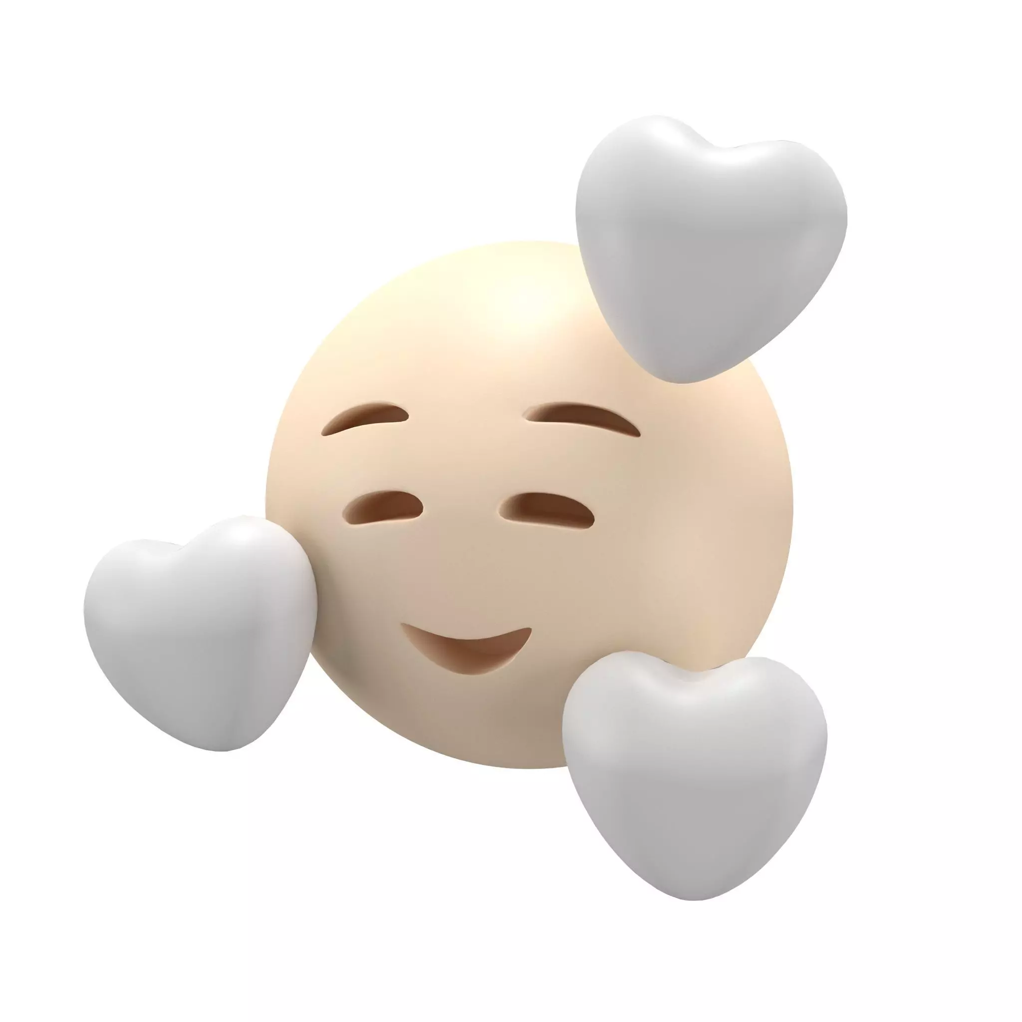 Smiling Face With Hearts 18 Low-poly 3D model_0