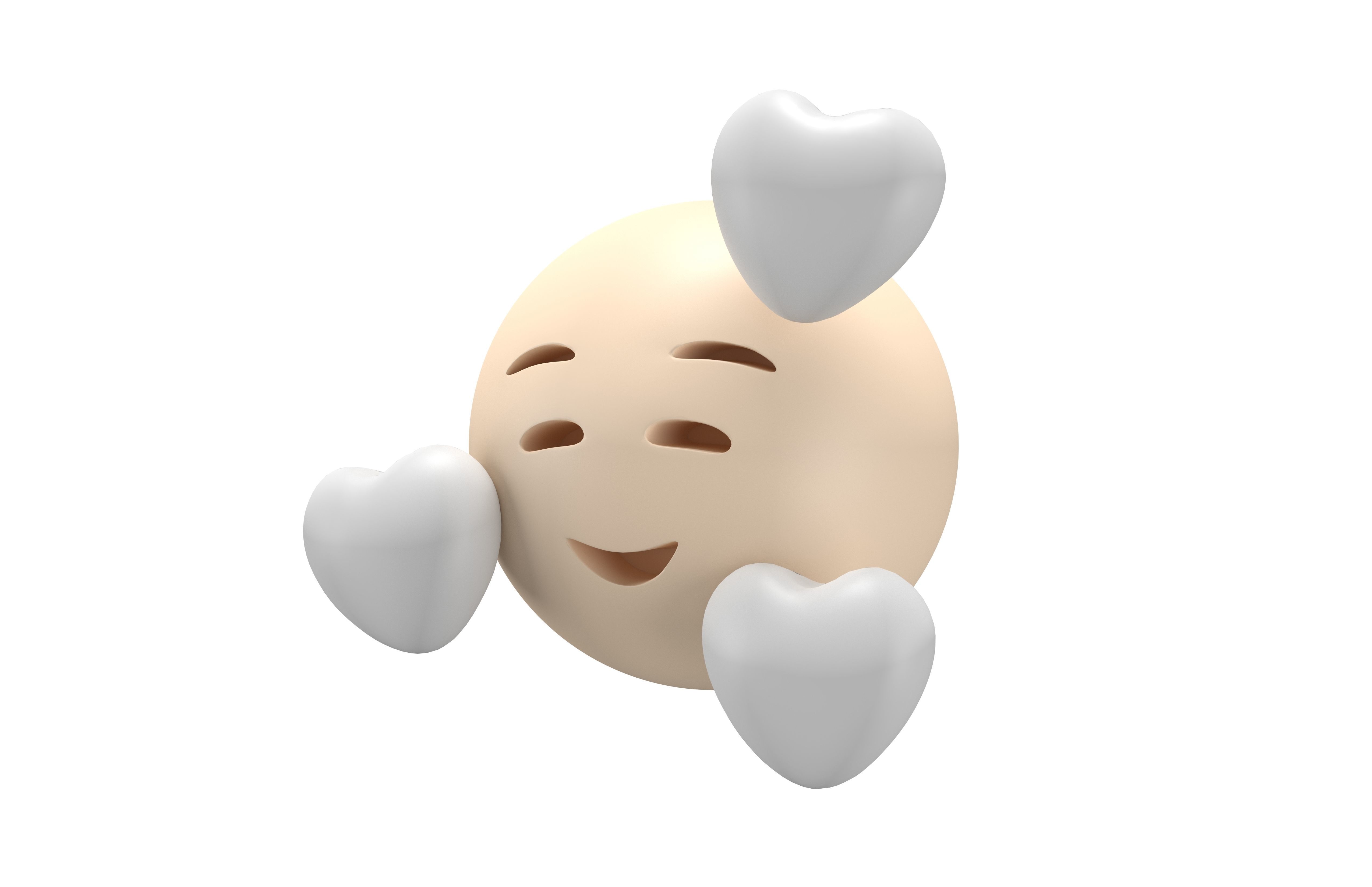 Smiling Face With Hearts 18 Low-poly 3D model_1