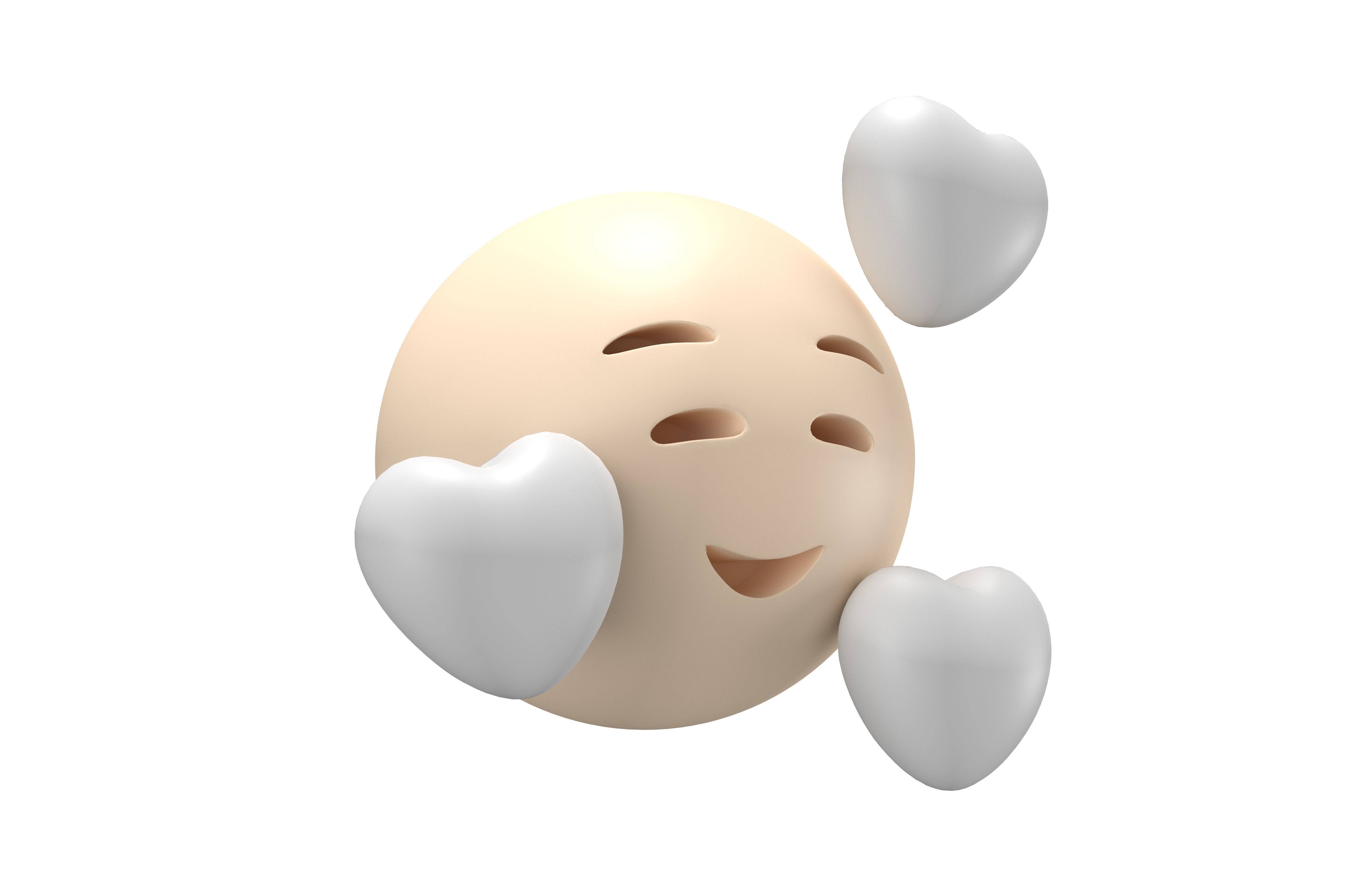 Smiling Face With Hearts 18 Low-poly 3D model_3