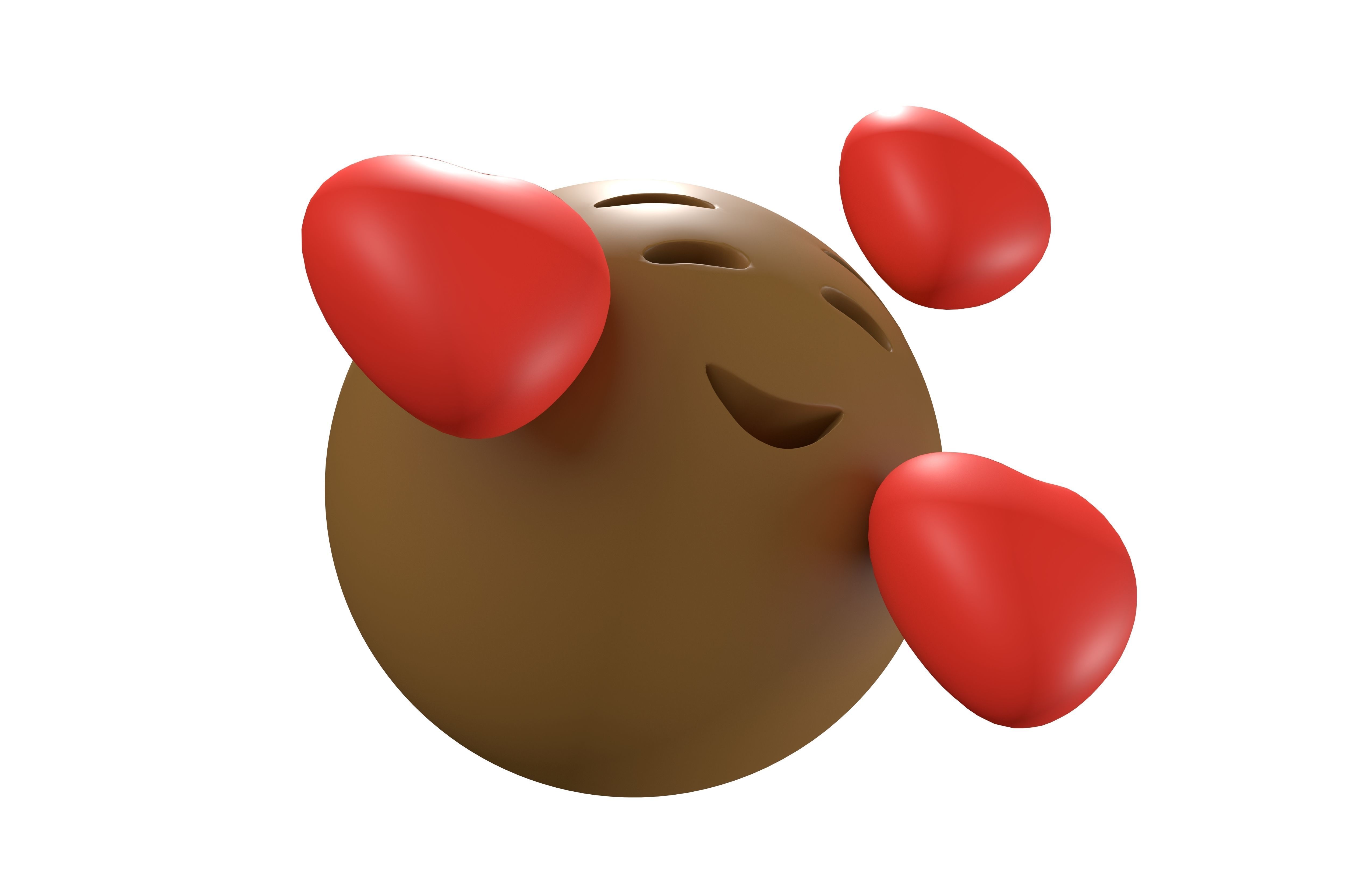 Smiling Face With Hearts 19 Low-poly 3D model_2