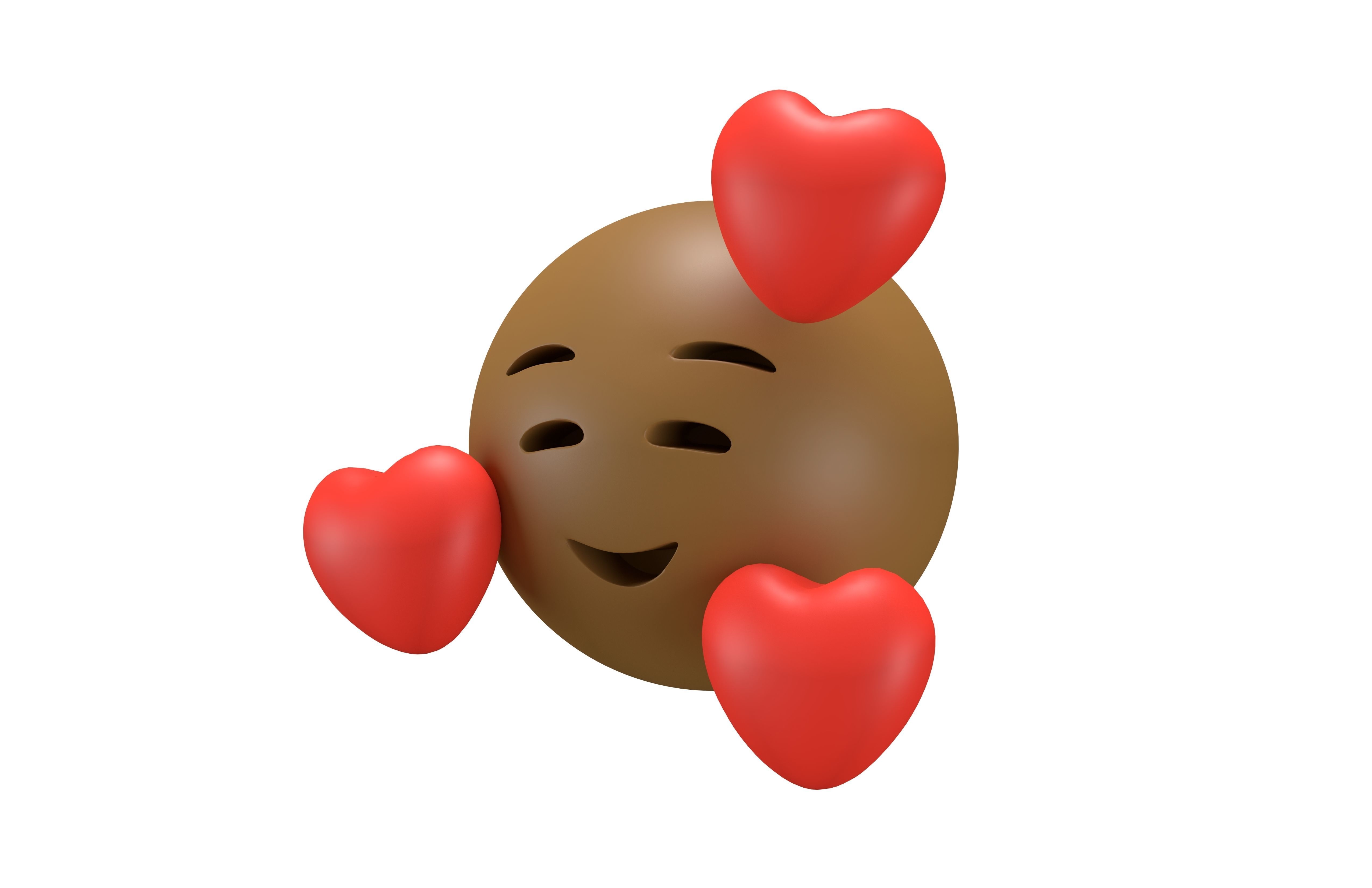 Smiling Face With Hearts 19 Low-poly 3D model_1