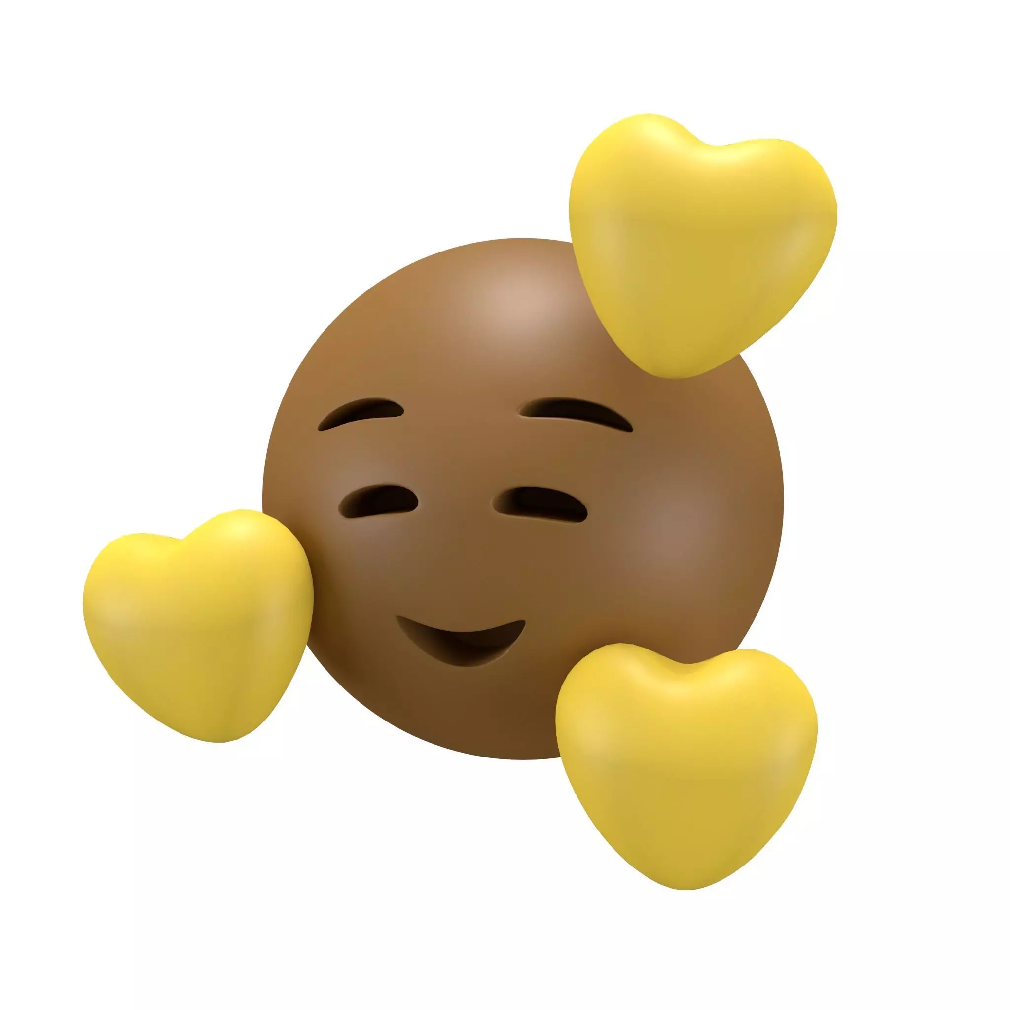 Smiling Face With Hearts 21 Low-poly 3D model_0