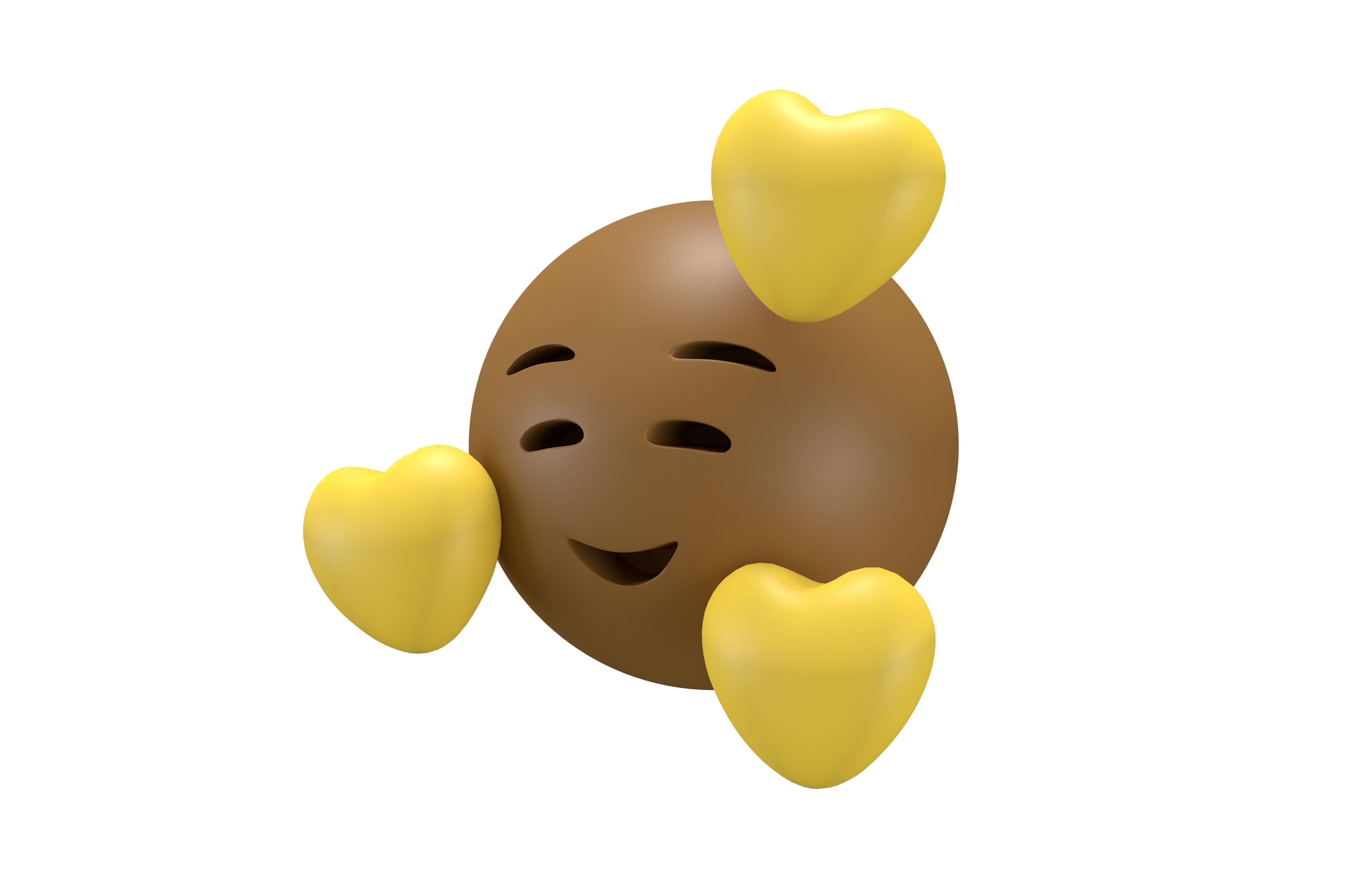 Smiling Face With Hearts 21 Low-poly 3D model_1