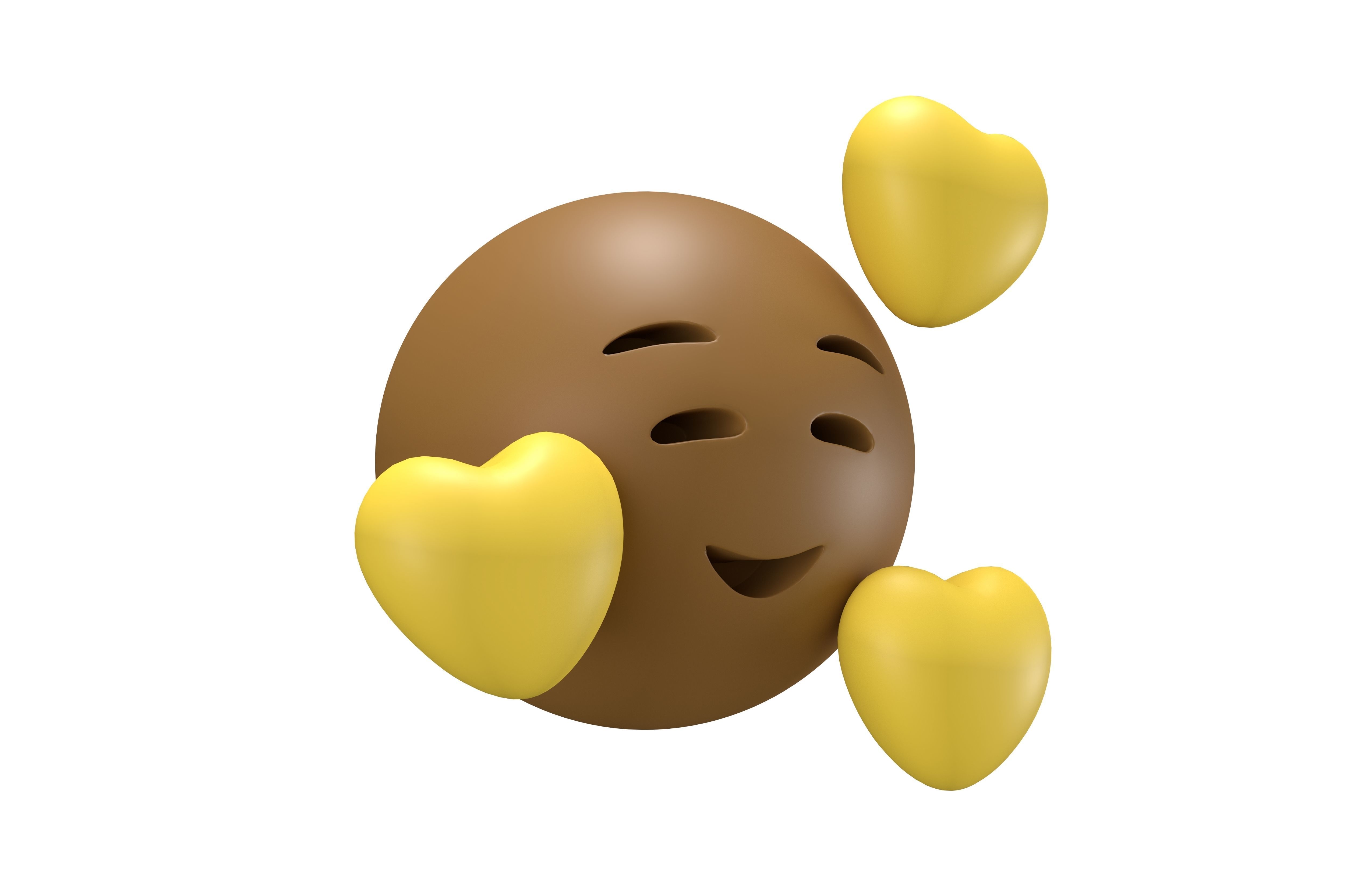 Smiling Face With Hearts 21 Low-poly 3D model_3