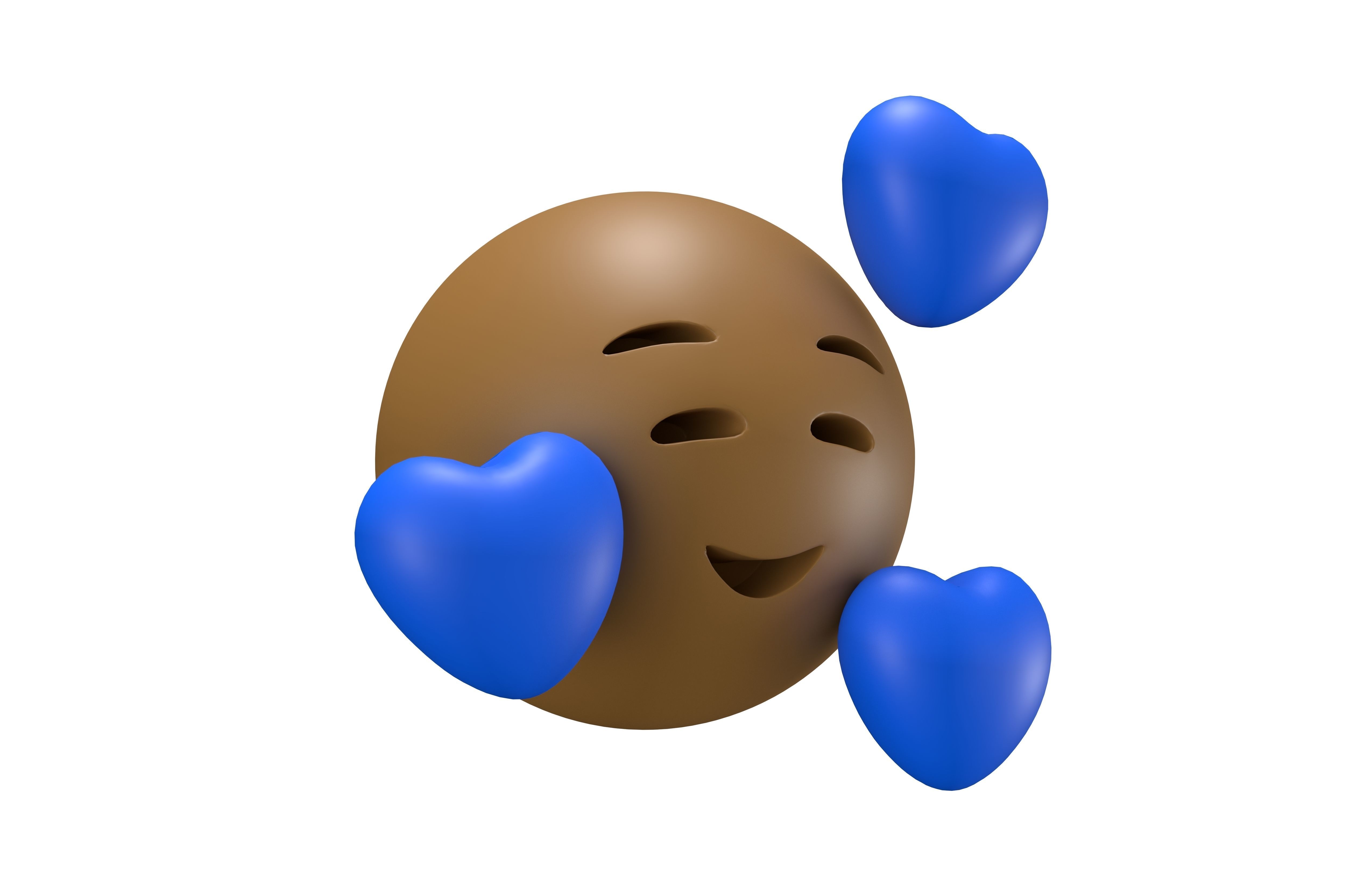 Smiling Face With Hearts 23 Low-poly 3D model_3