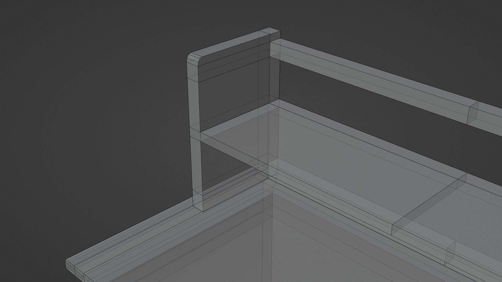 Wooden Study Desk 3D model_10