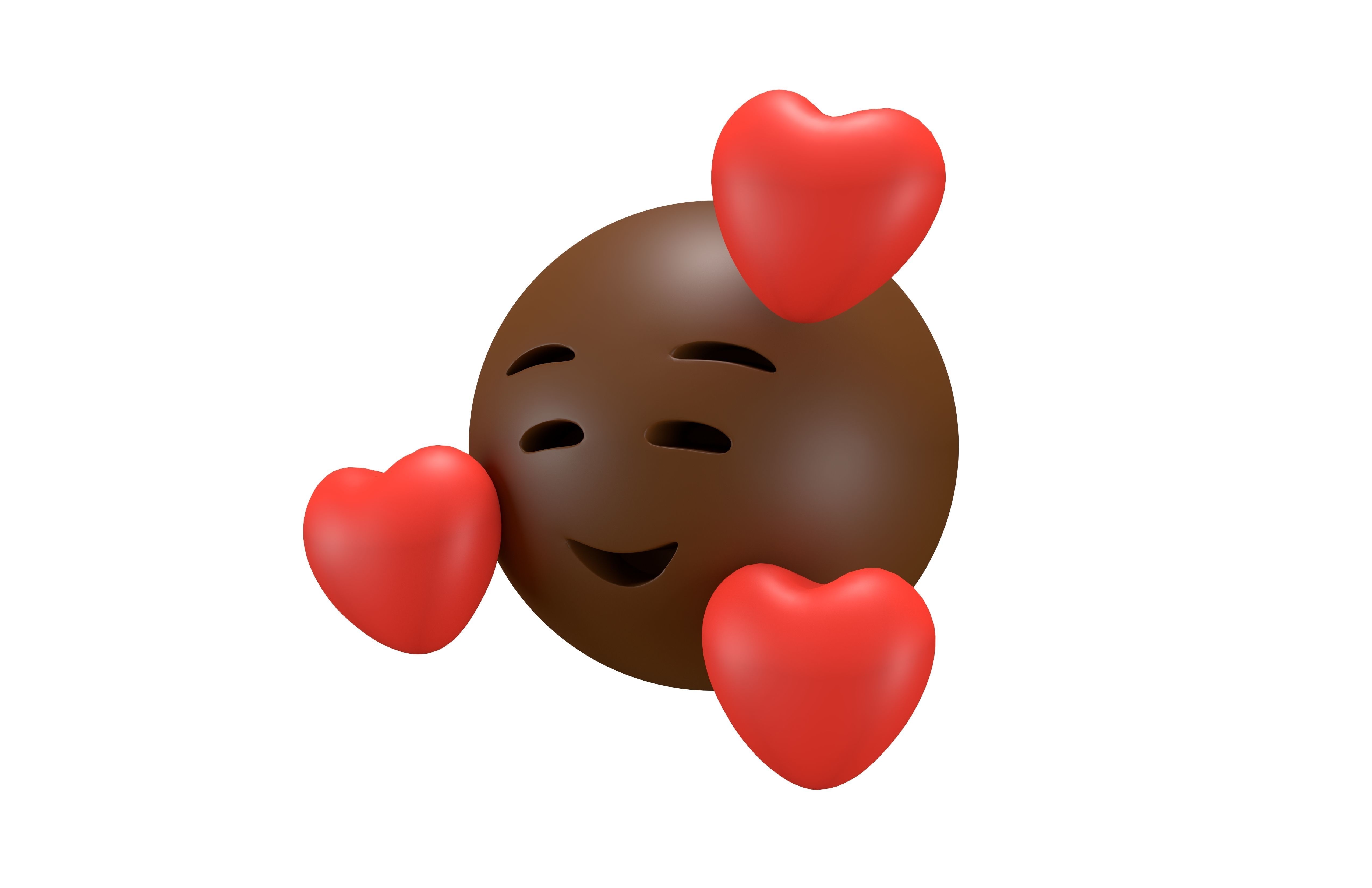 Smiling Face With Hearts 28 Low-poly 3D model_1