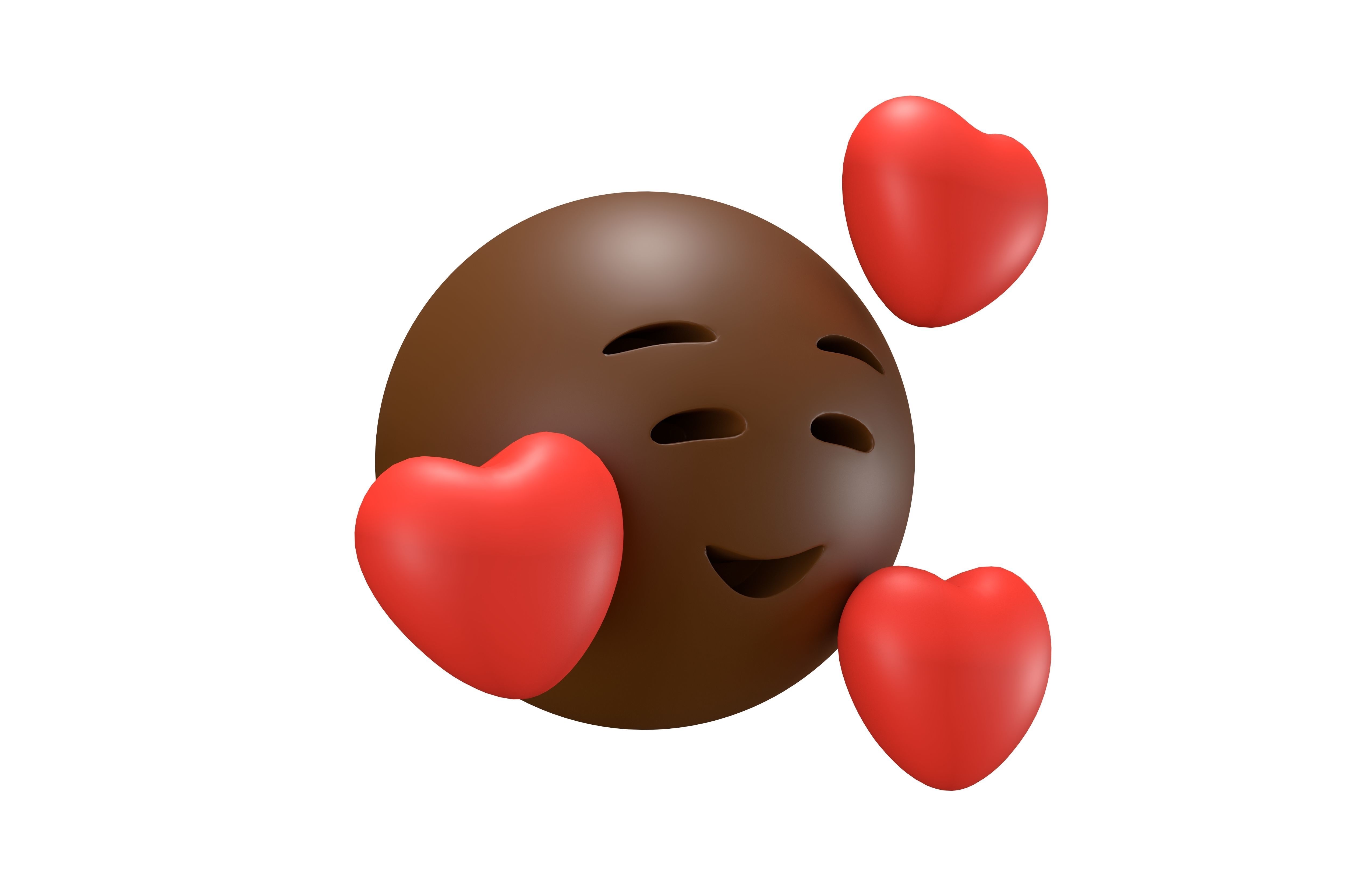 Smiling Face With Hearts 28 Low-poly 3D model_3