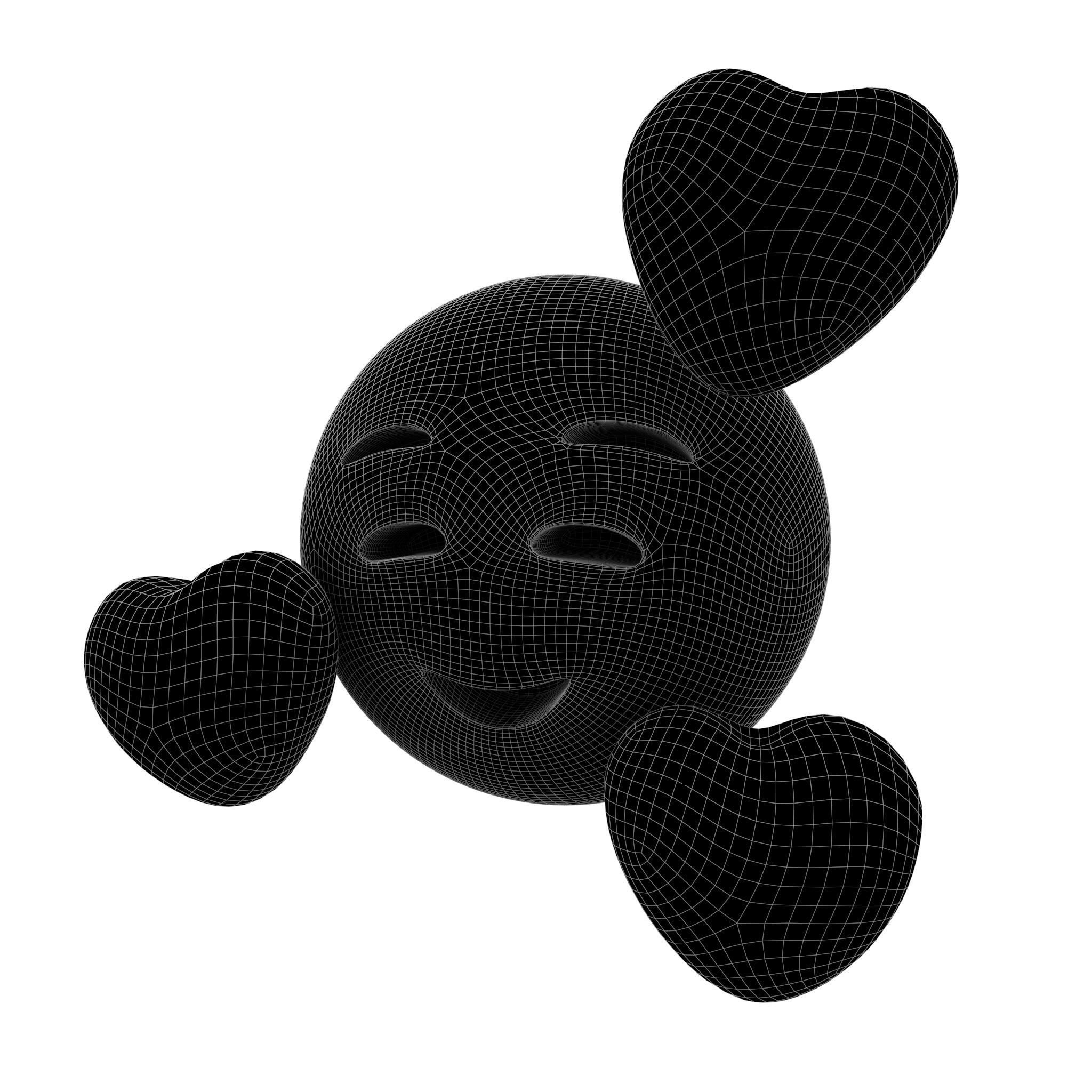 Smiling Face With Hearts 28 Low-poly 3D model_4
