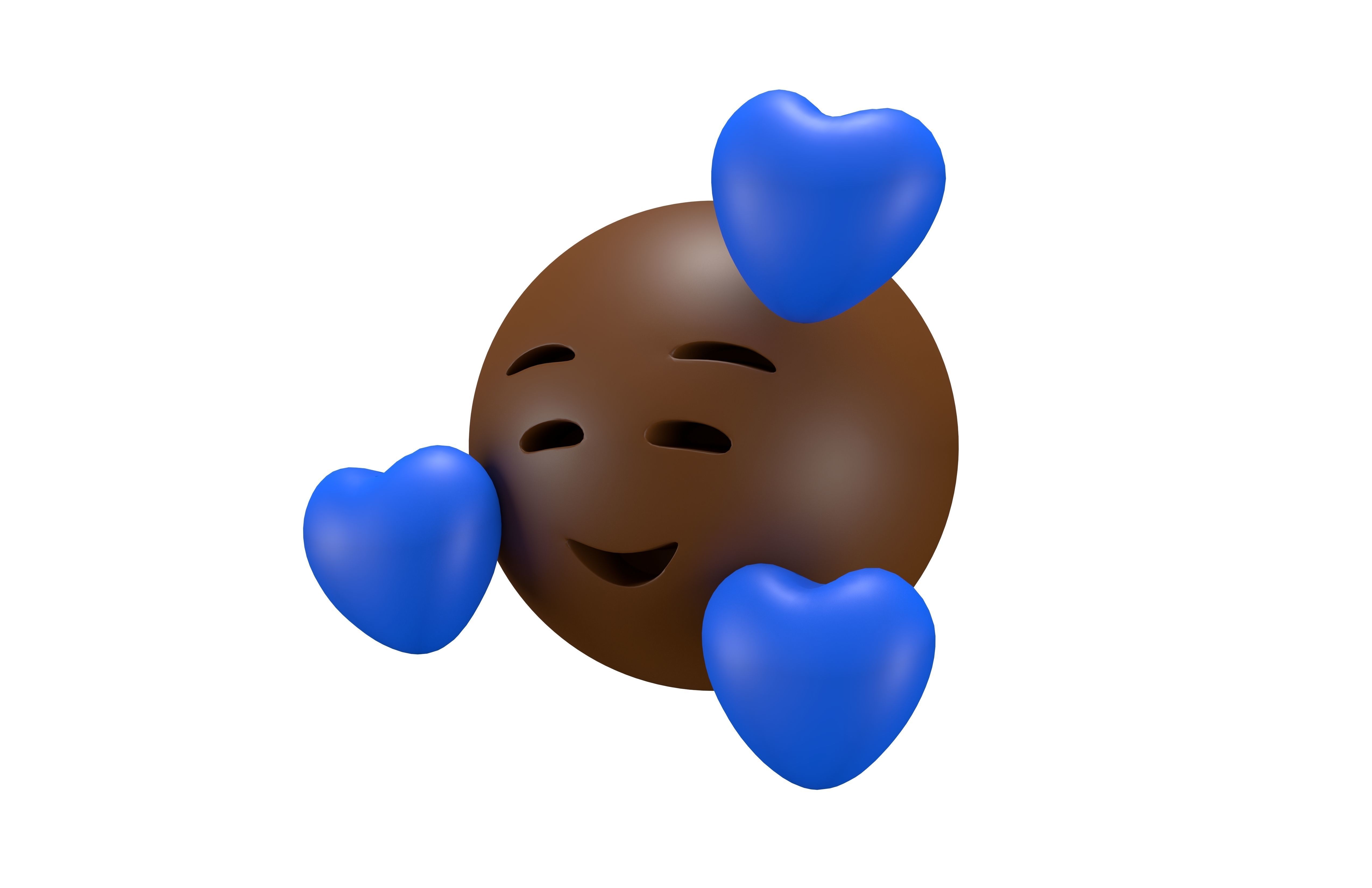 Smiling Face With Hearts 32 Low-poly 3D model_1