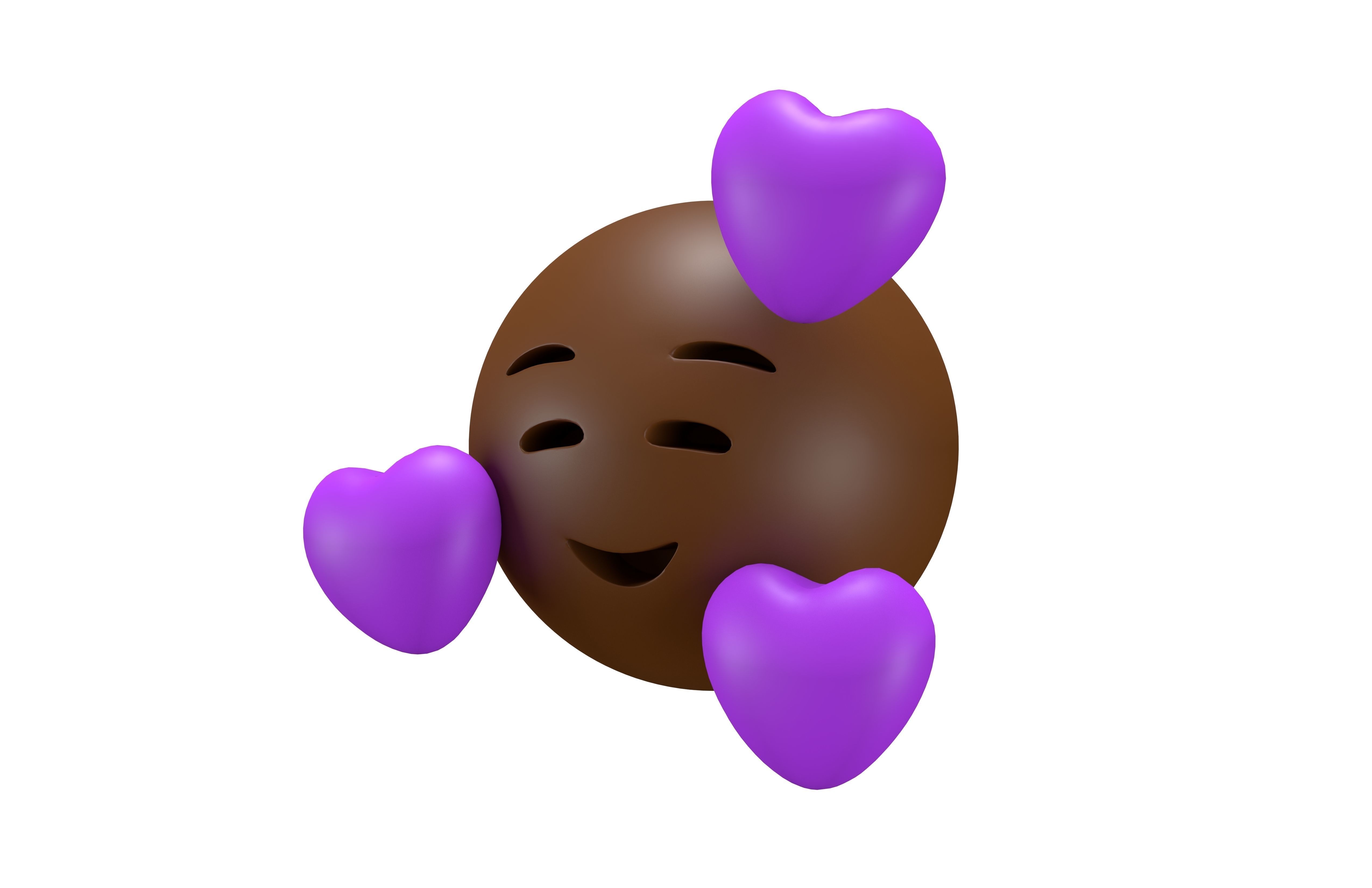 Smiling Face With Hearts 33 Low-poly 3D model_1