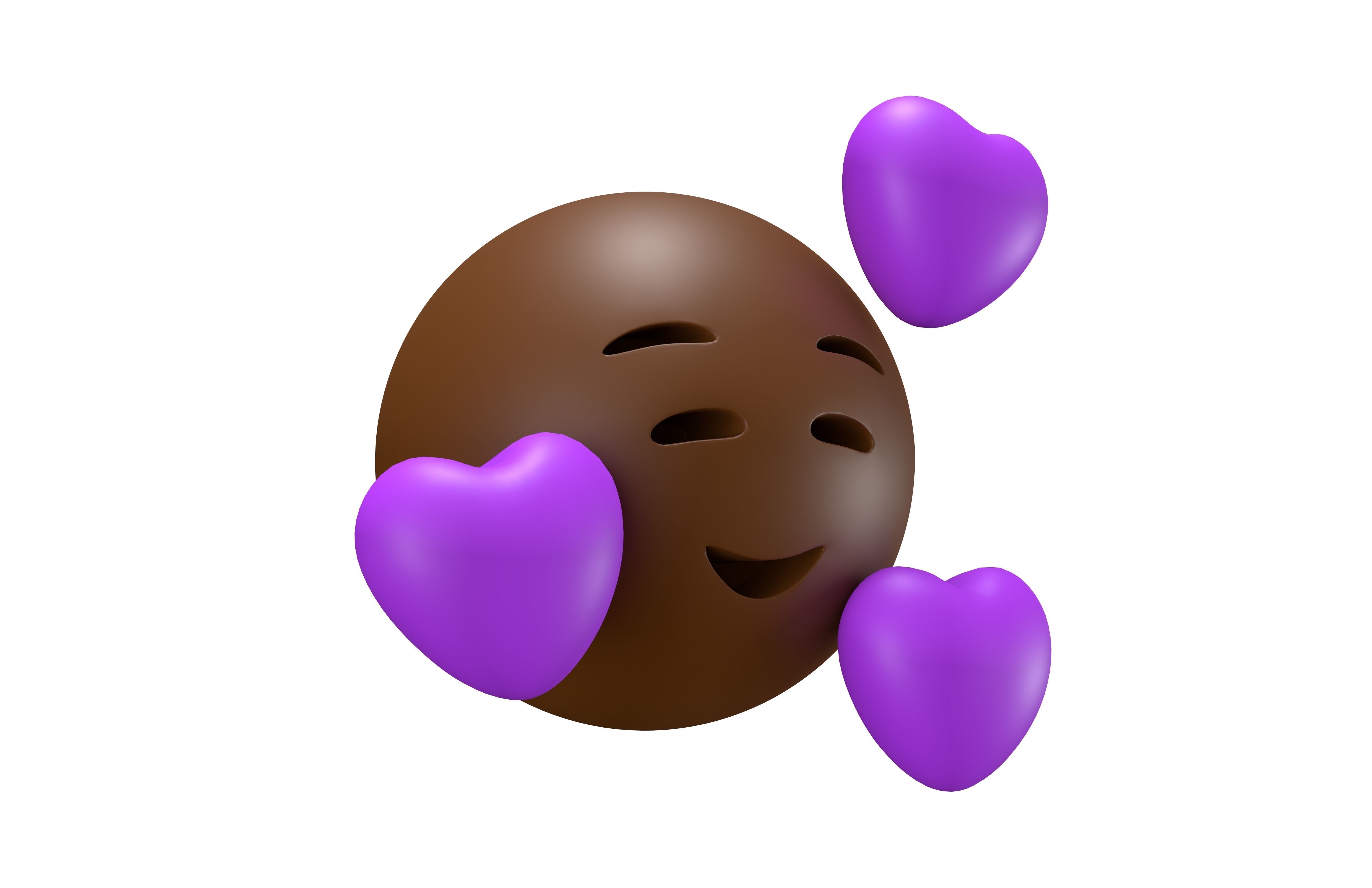 Smiling Face With Hearts 33 Low-poly 3D model_3