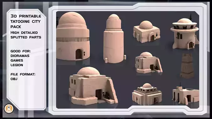 Star wars tatooine buldings LEGION 3D print model