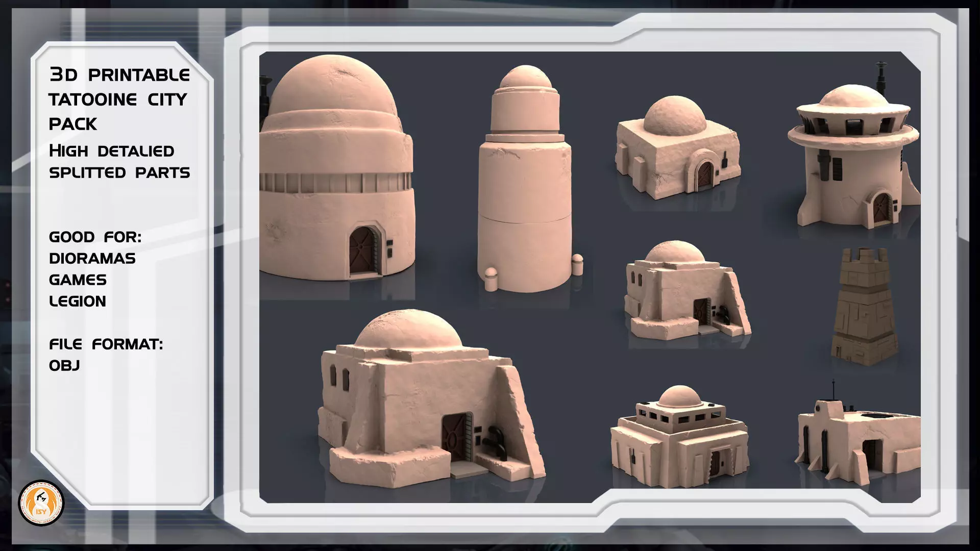Star wars tatooine buldings LEGION 3D print model_0