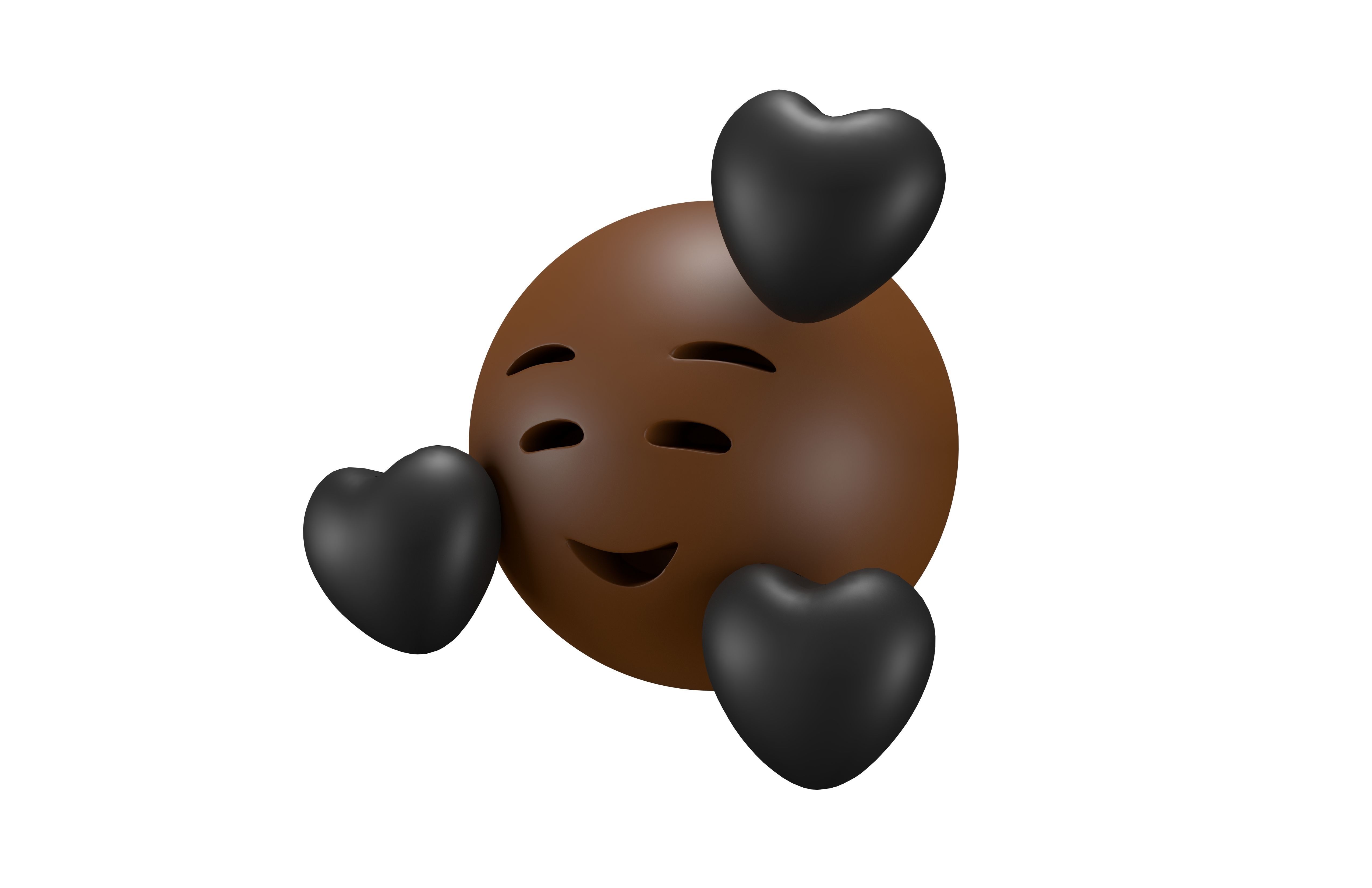 Smiling Face With Hearts 35 Low-poly 3D model_1