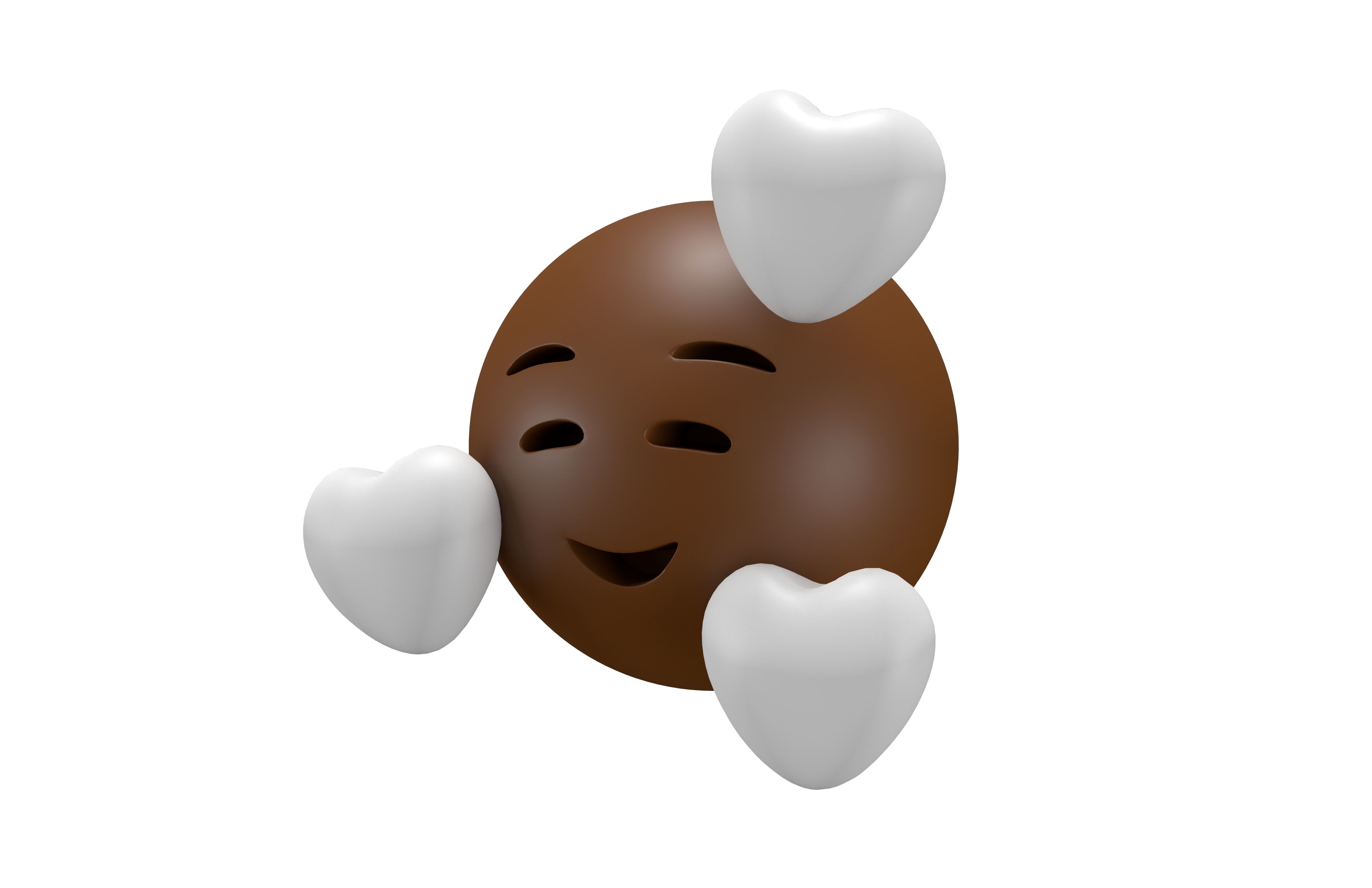 Smiling Face With Hearts 36 Low-poly 3D model_1