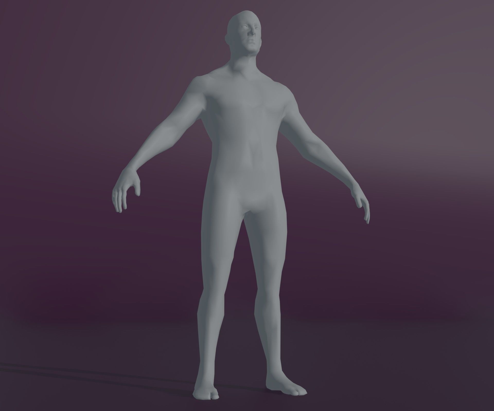 Male and Female Body Base Mesh Animated and Rigged 3D Model Low-poly 3D model_41