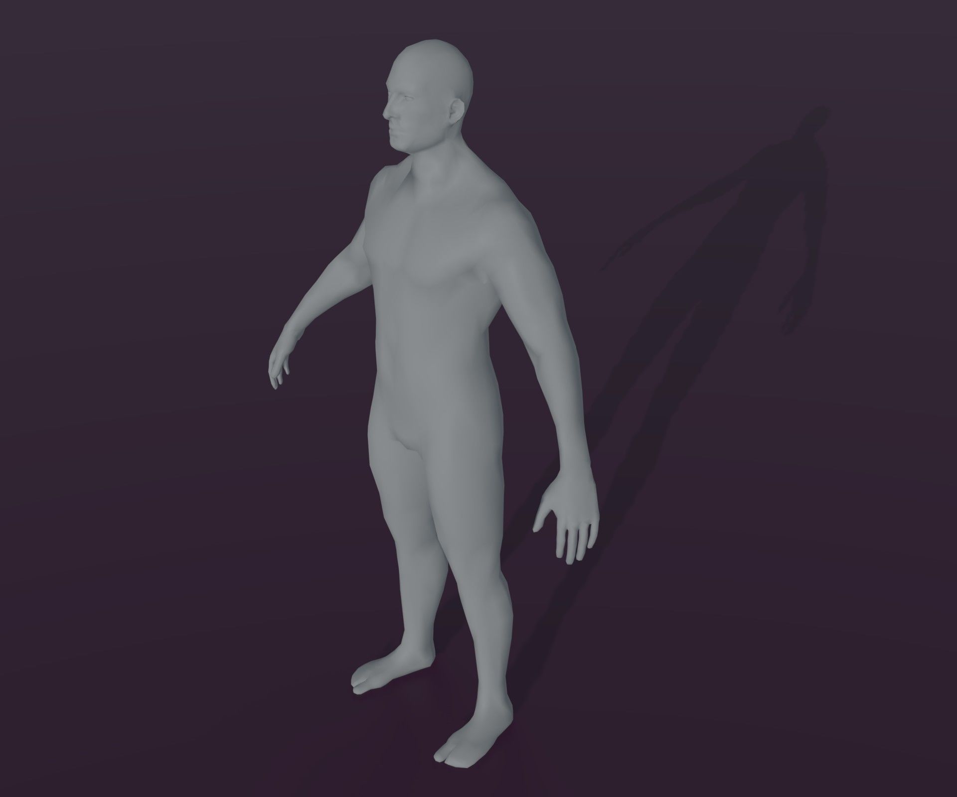 Male and Female Body Base Mesh Animated and Rigged 3D Model Low-poly 3D model_40